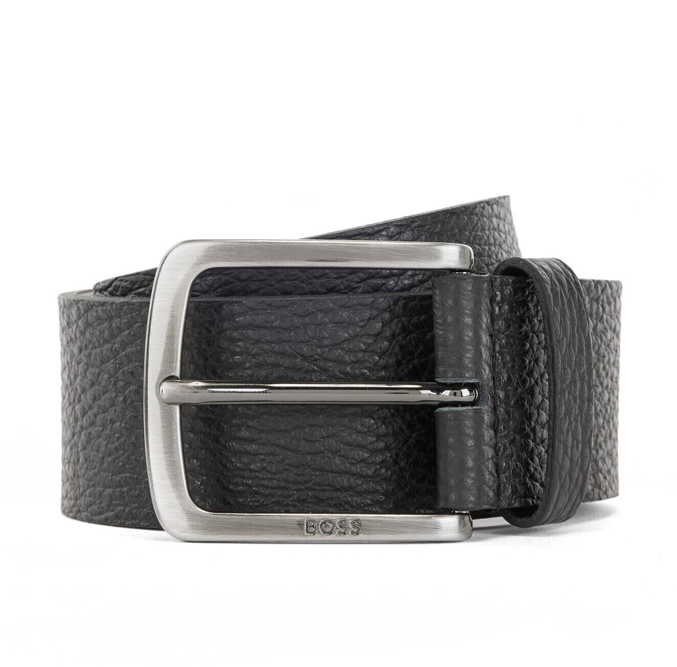 BOSS BOSS Erkek Metal Toka Derili Marka Logolu Siyah Kemer 50475102-001