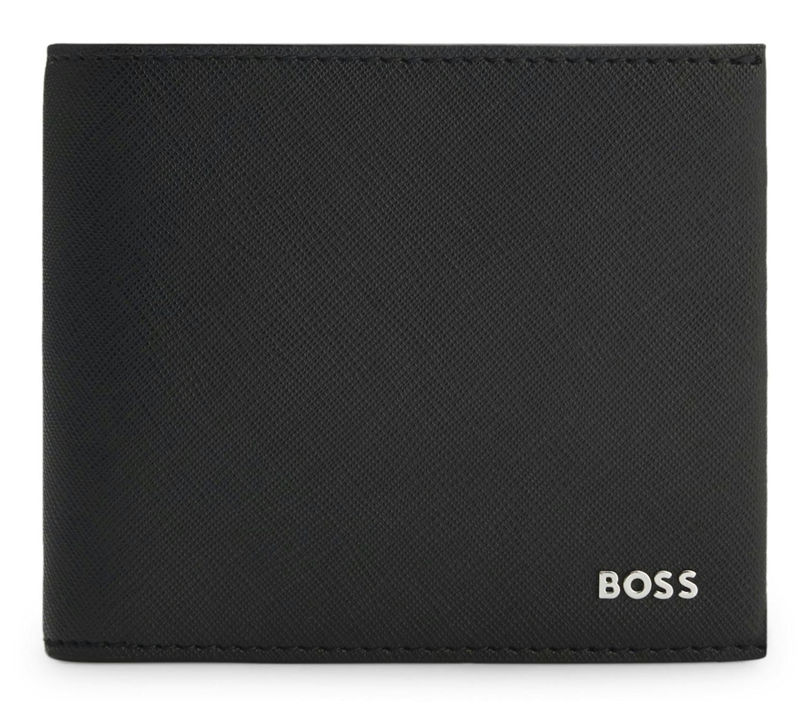 BOSS  BOSS Erkek Metalik Logo Detaylı Nakit Para Bölmeli Deri Siyah Cüzdan 50568378-001