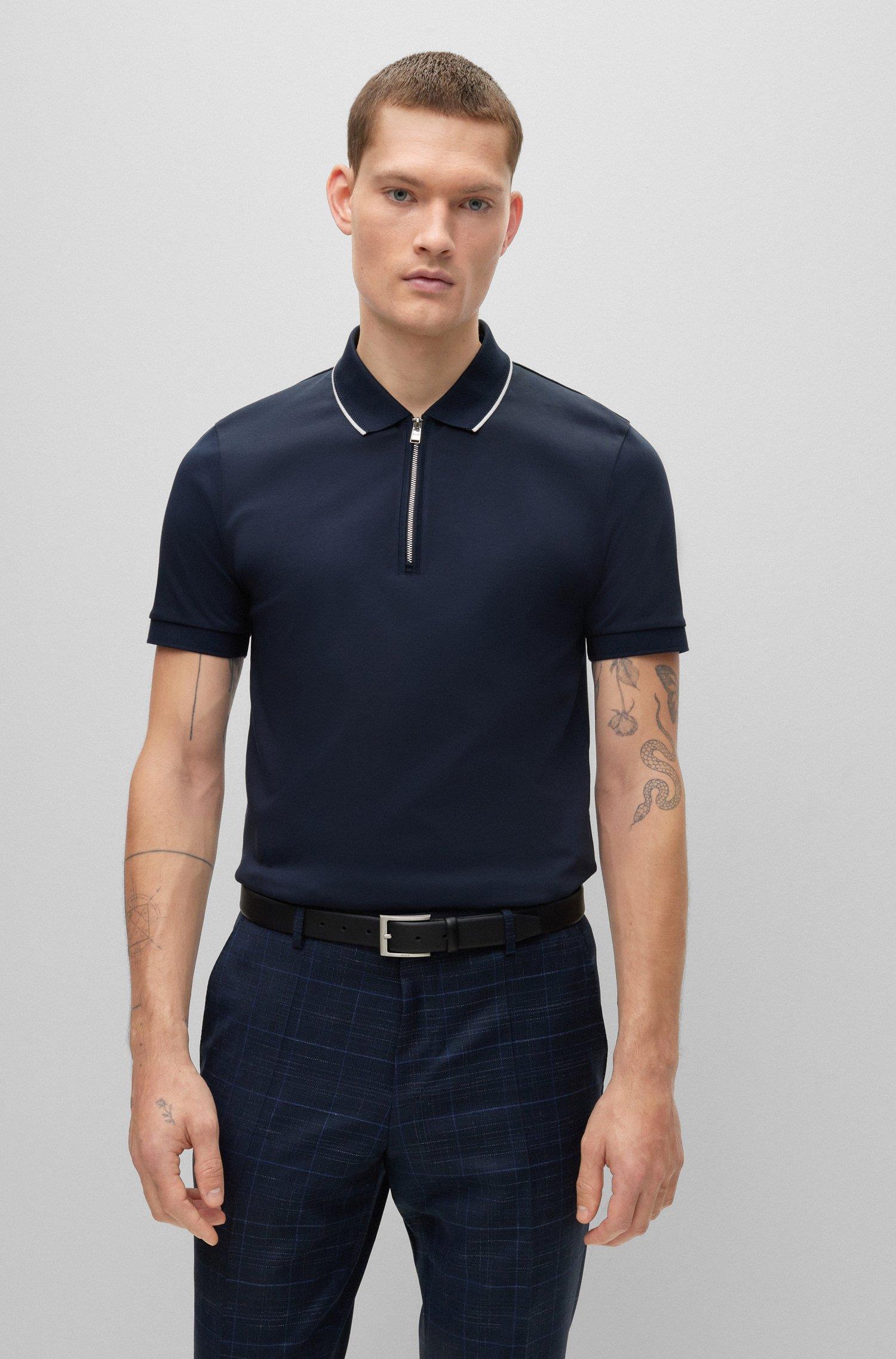 BOSS BOSS Erkek Pamuklu Polo Yaka Kısa Kollu Günlük Kullanım Lacivert Polo Yaka T-Shirt 50486191-404