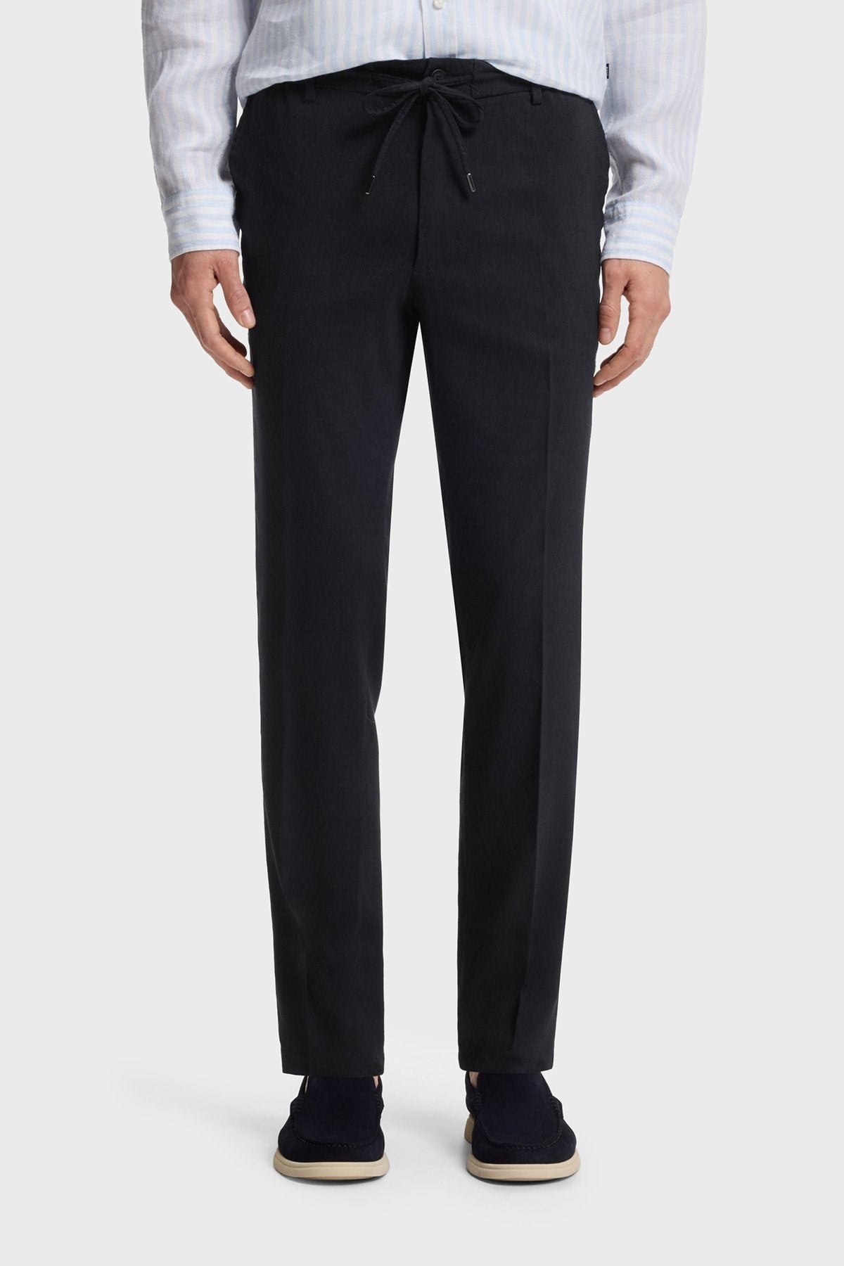 BOSS  BOSS Erkek Pamuklu Regular Fit Normal Bel Daralan Paça Lacivert Pantolon 50557859-405