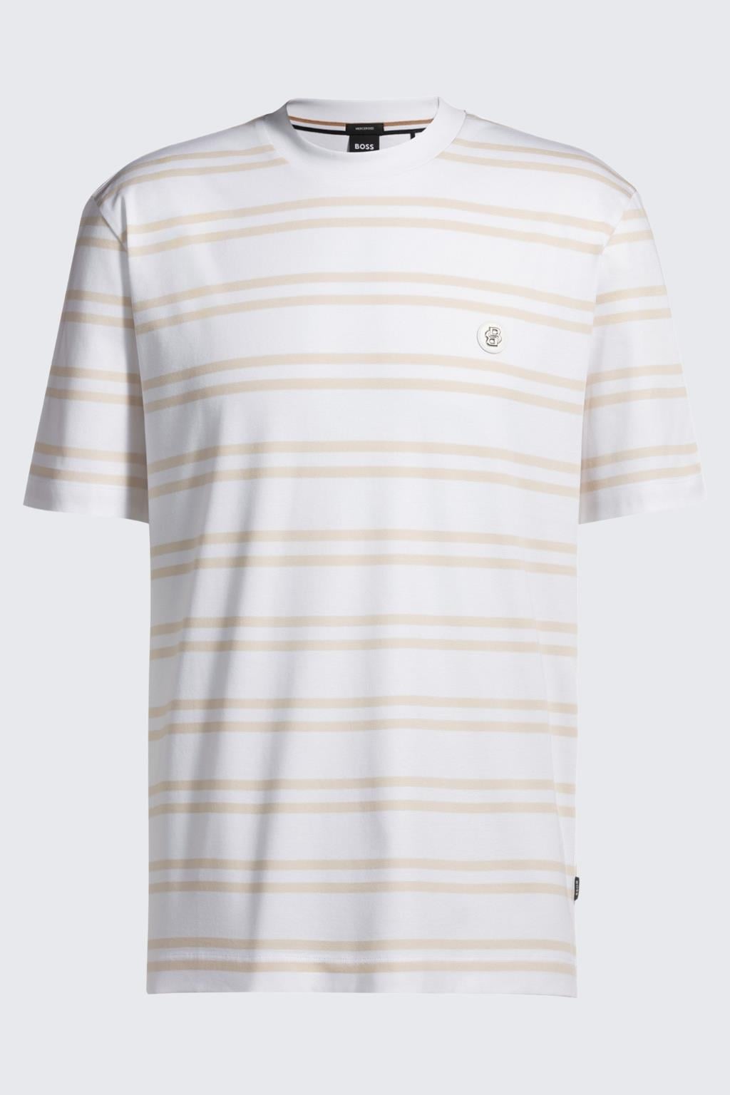 BOSS BOSS Erkek Regular Fit Bisiklet Yaka Marka Logolu Beyaz-Turuncu T-Shirt 50520298-101