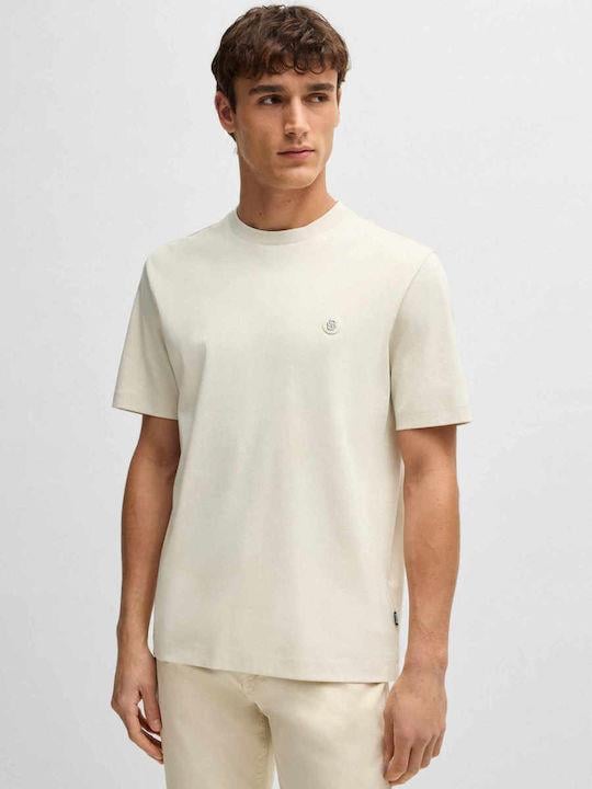 BOSS  BOSS Erkek Regular Fit Bisiklet Yaka Marka Logolu Bej T-Shirt 50520298-131