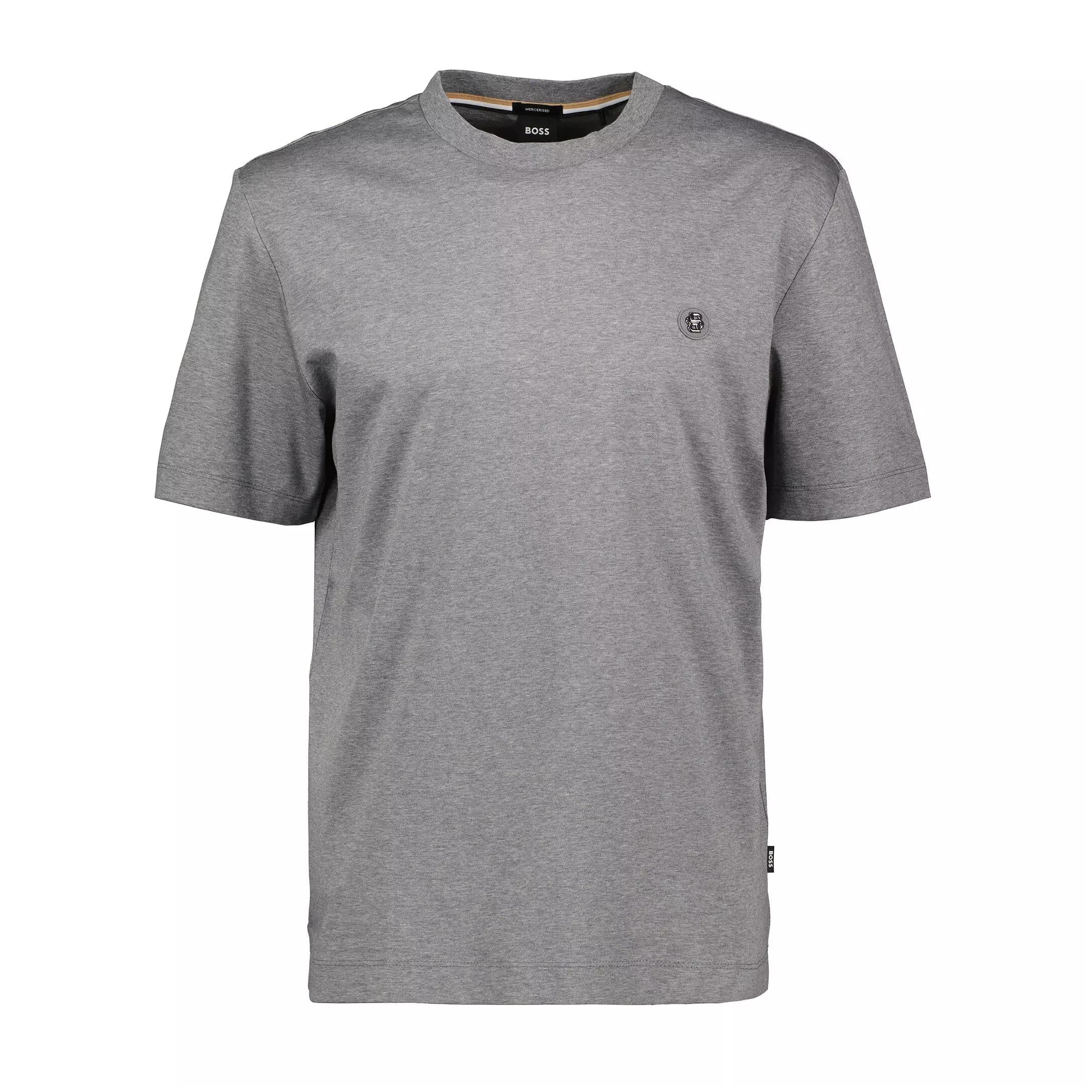BOSS BOSS Erkek Regular Fit Bisiklet Yaka Marka Logolu Gri T-Shirt 50520298-030