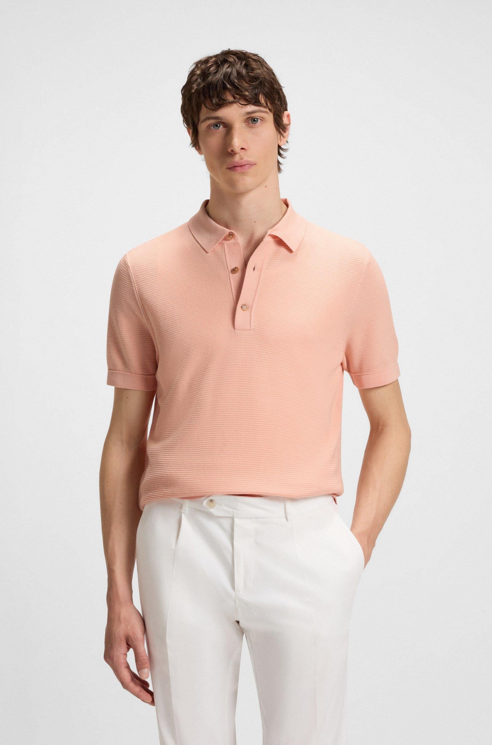 BOSS BOSS Erkek Regular Fit Kısa Kollu Pamuk Karışımlı Örme Pembe T-Shirt 50543148-683