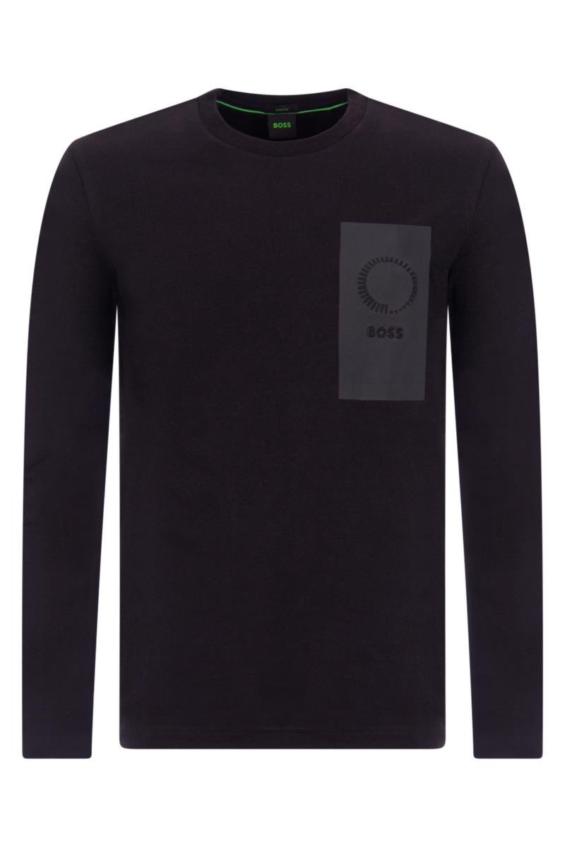 BOSS BOSS Erkek regular fit Kısa Kollu Düz Bisiklet Yaka Siyah T-Shirt 50494361-001