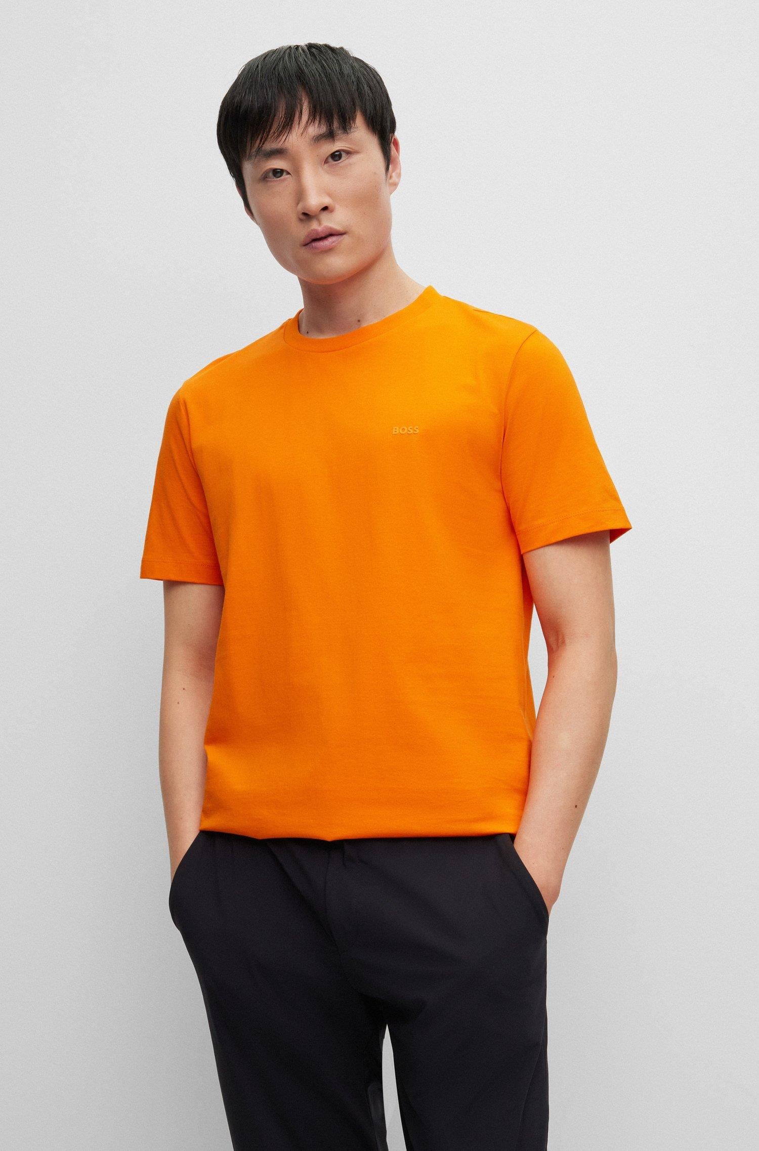 BOSS BOSS Erkek regular fit Kısa Kollu Düz Bisiklet Yaka Açık Turuncu T-Shirt 50468347-829