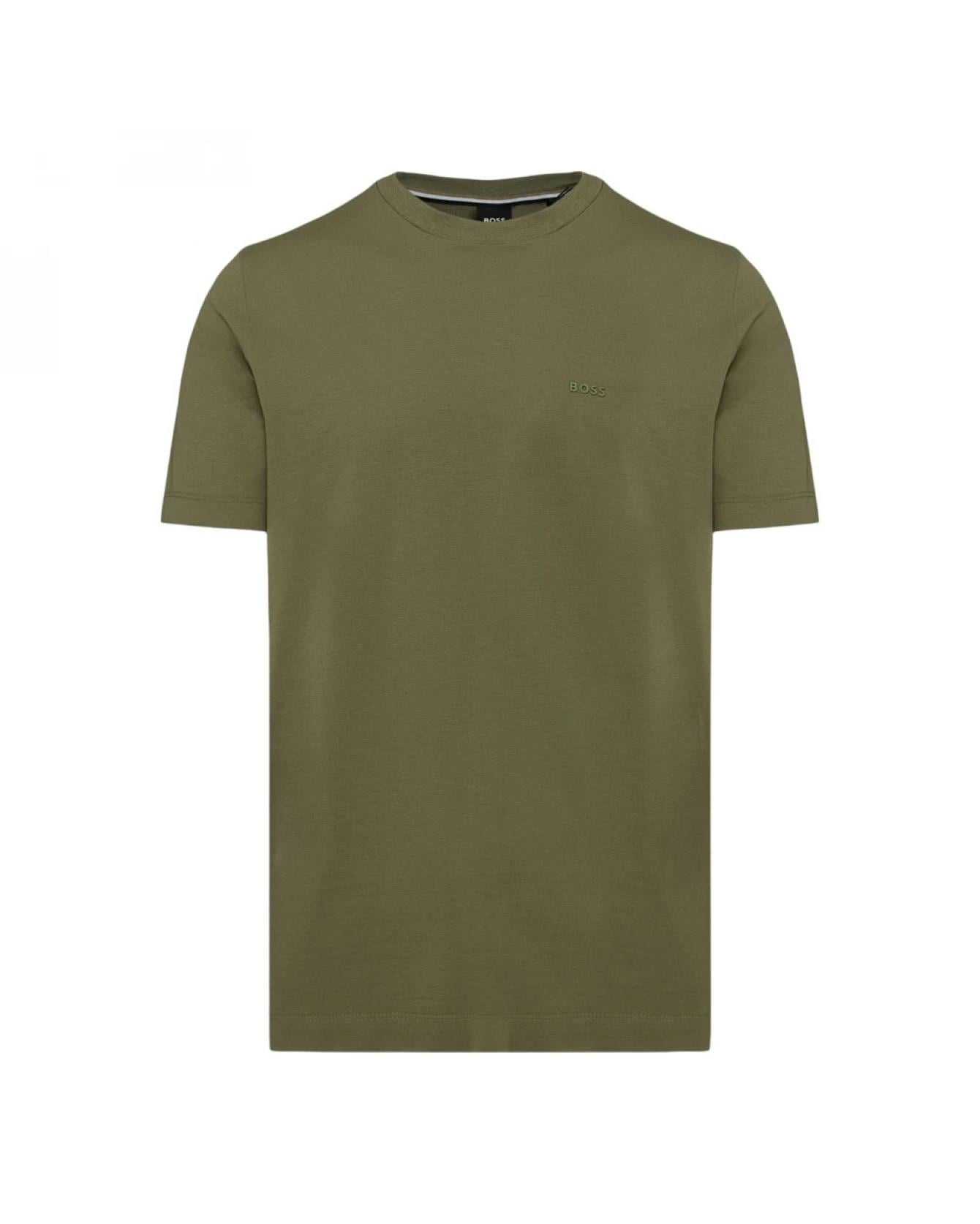 BOSS BOSS Erkek regular fit Kısa Kollu Düz Bisiklet Yaka Haki T-Shirt 50468347-311