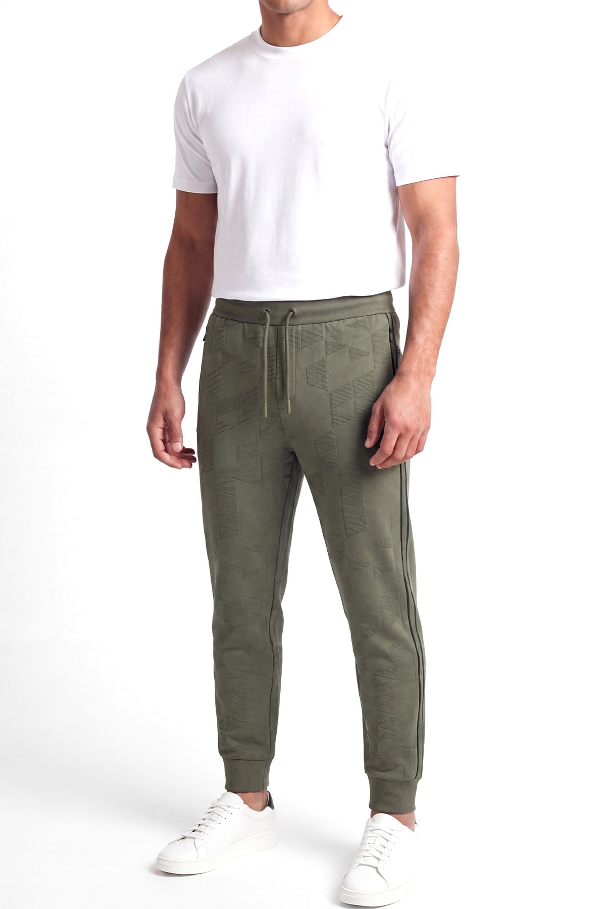BOSS  BOSS Erkek Regular Fit Normal Bel Daralan Paça Pamuklu Haki Eşofman Altı 50566815-398