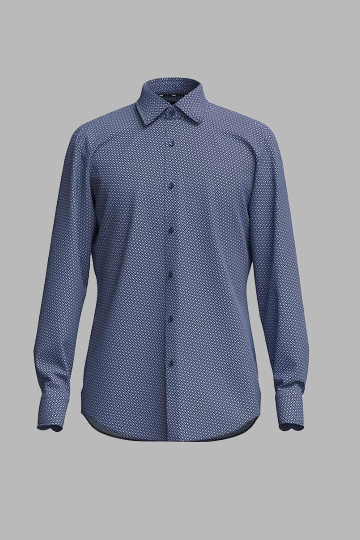 BOSS BOSS Erkek Uzun Kollu Slim Fit Düğmeli Gömlek Lacivert Gömlek 50478620-410