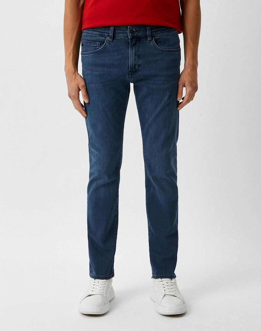 BOSS BOSS Erkek Yüksek Bel Düz Model Denim Rahat Kulanım Mavi Jeans 50496203-419