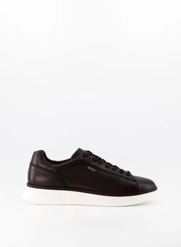 BOSS  BOSS Erkek Yumuşak Süet Deri Bağcıklı Süper Hafif Dış Taban Kahverengi Sneaker 50568773-201