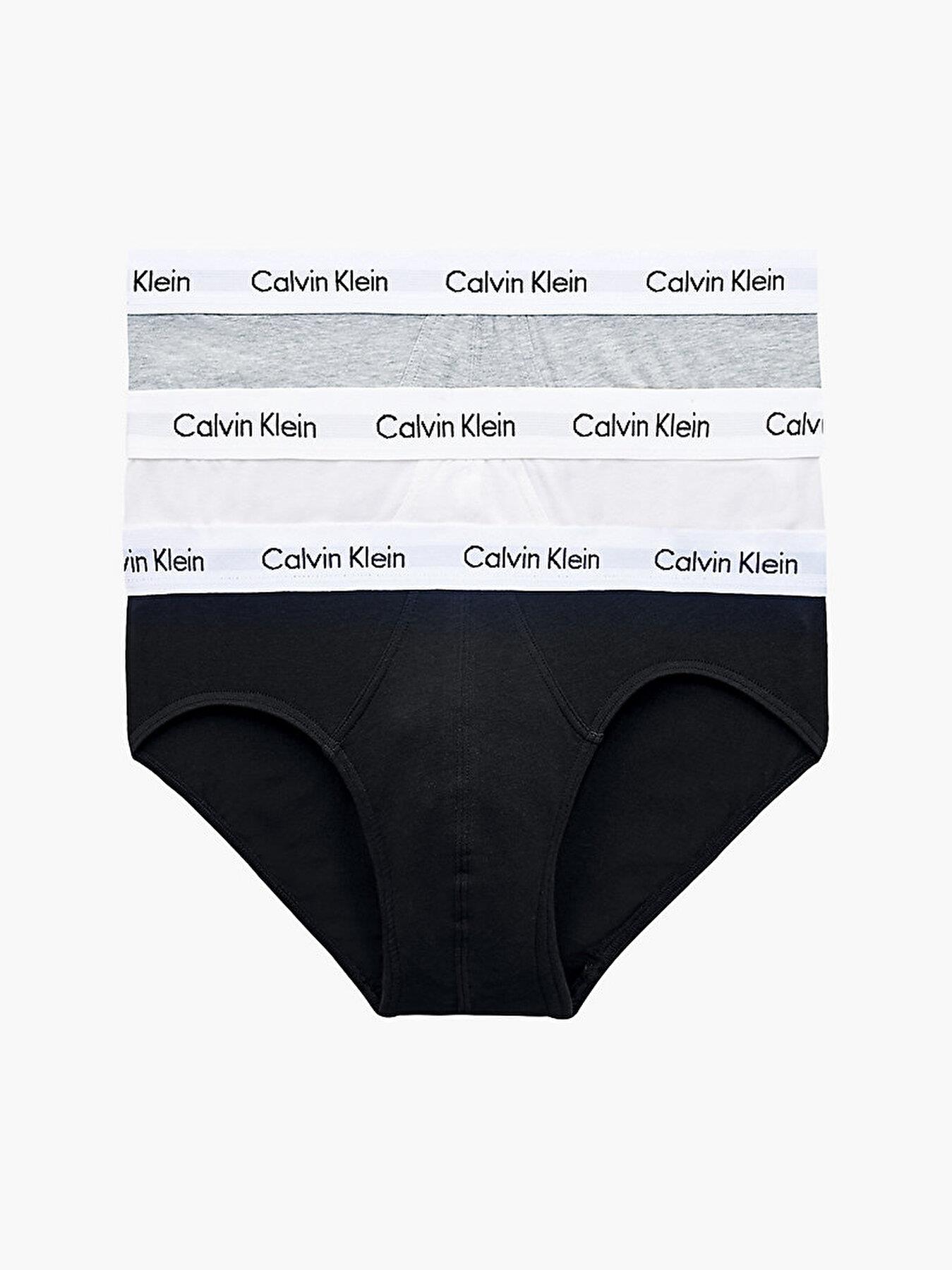 Calvin Klein Calvin Kleın Erkek Basic Calvin Klein İmzalı Bel Bantlı Siyah-Beyaz-Gri Külot 0000U2661G-998