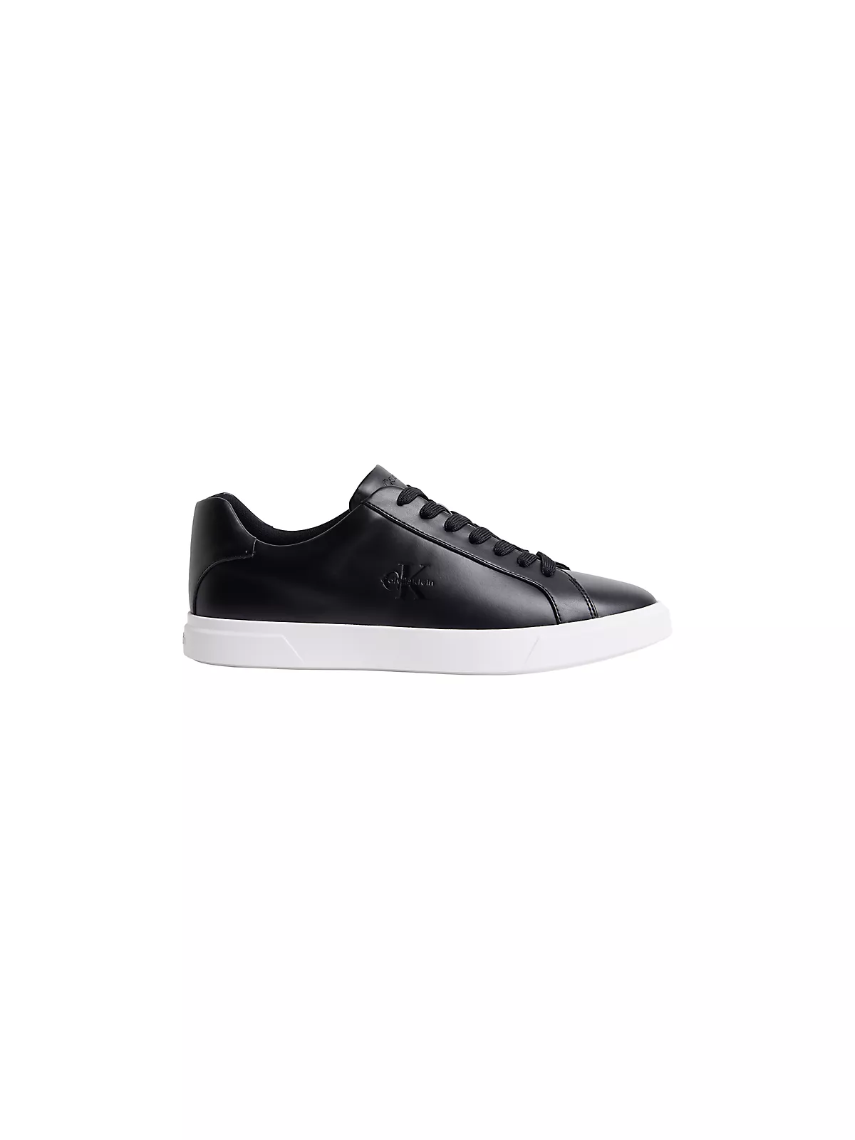 Calvin Klein Calvin Klein Erkek CK Logo Kabartmalı Düşük Bilekli Deri Siyah Sneaker HM0HM02123-BEH