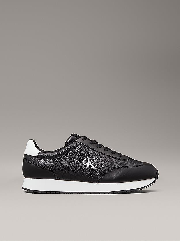 Calvin Klein Calvin Klein Erkek Deri Düşük Bilekli Pürüzsüz Yuvarlak Burunlu Rahat Taban Siyah Sneaker YM0YM01187-0GN