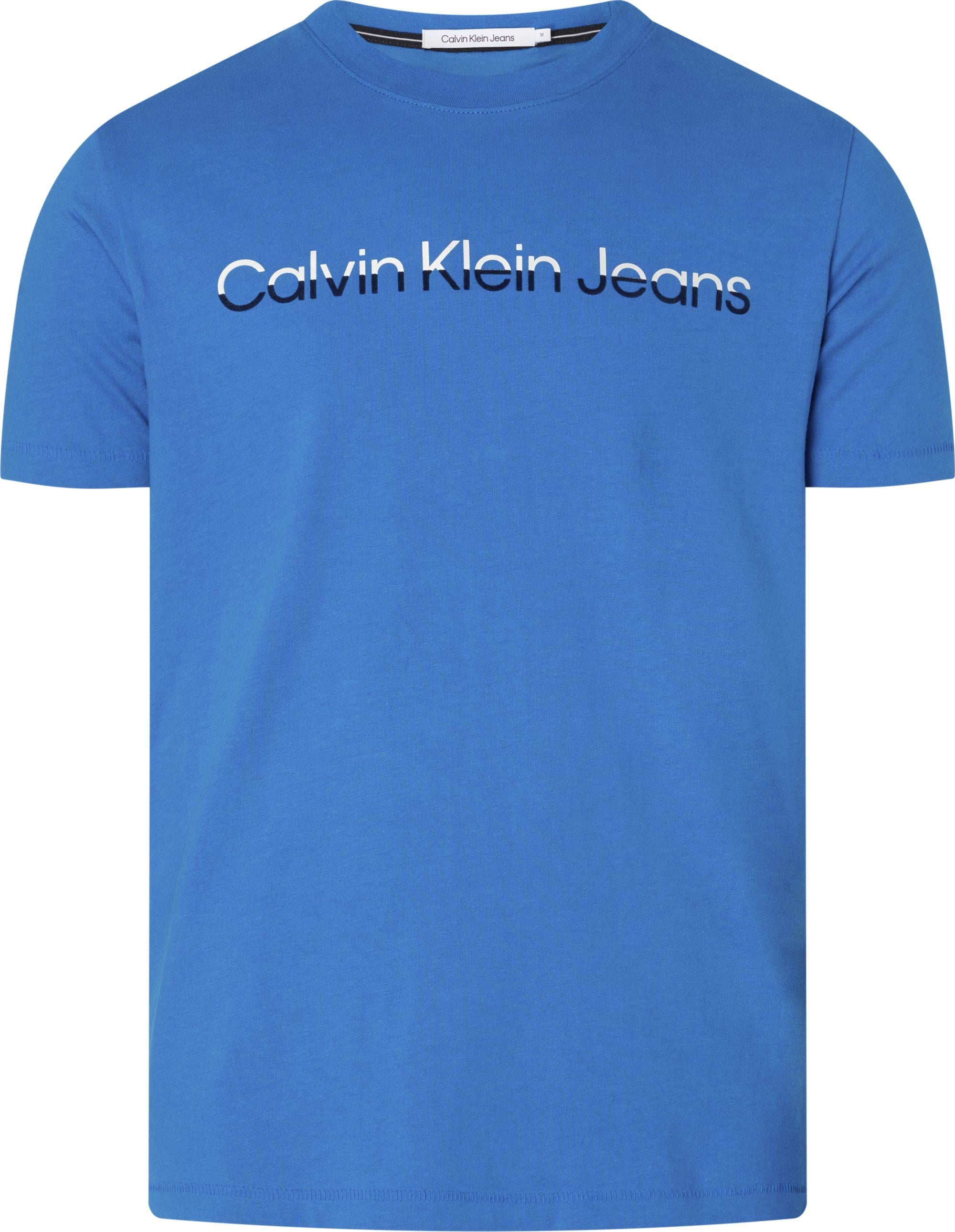 Calvin Klein Calvin Kleın Erkek Logolu Kısa Kollu Pamuklu Mavi T-Shirt J30J322511-C3B
