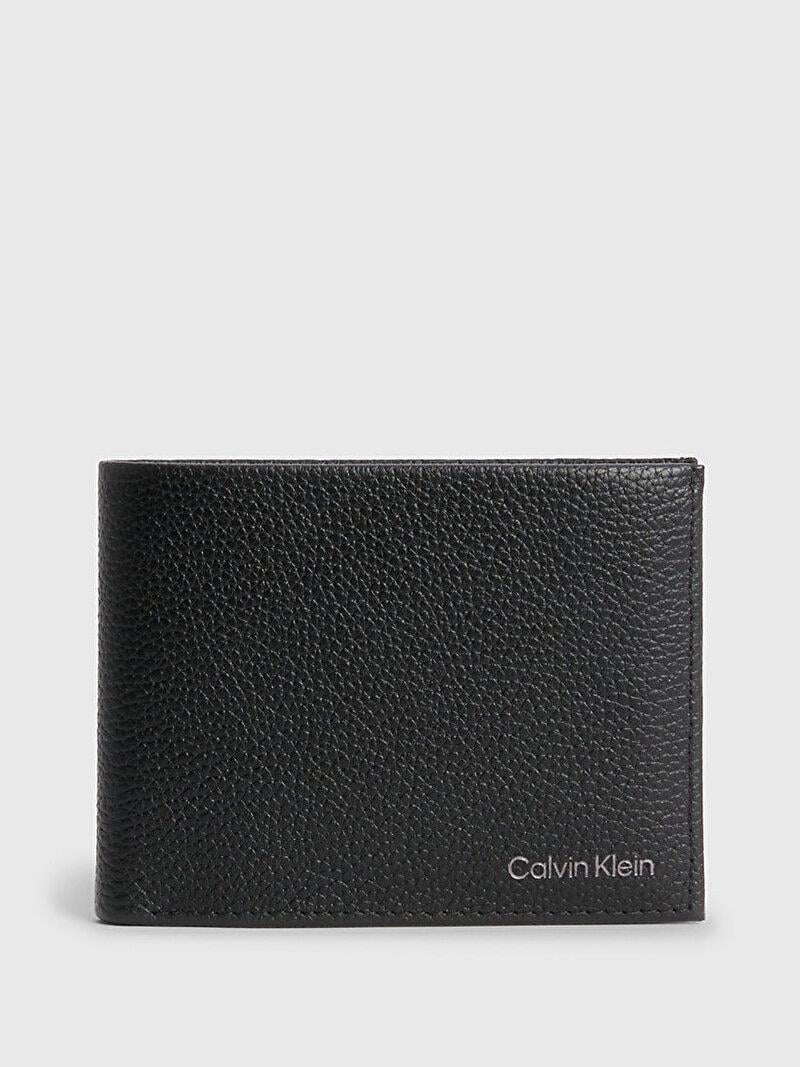 Calvin Klein Calvin Kleın Erkek Logolu Hakiki Deri Kart Bölmeli Siyah Cüzdan K50K507969-BAX