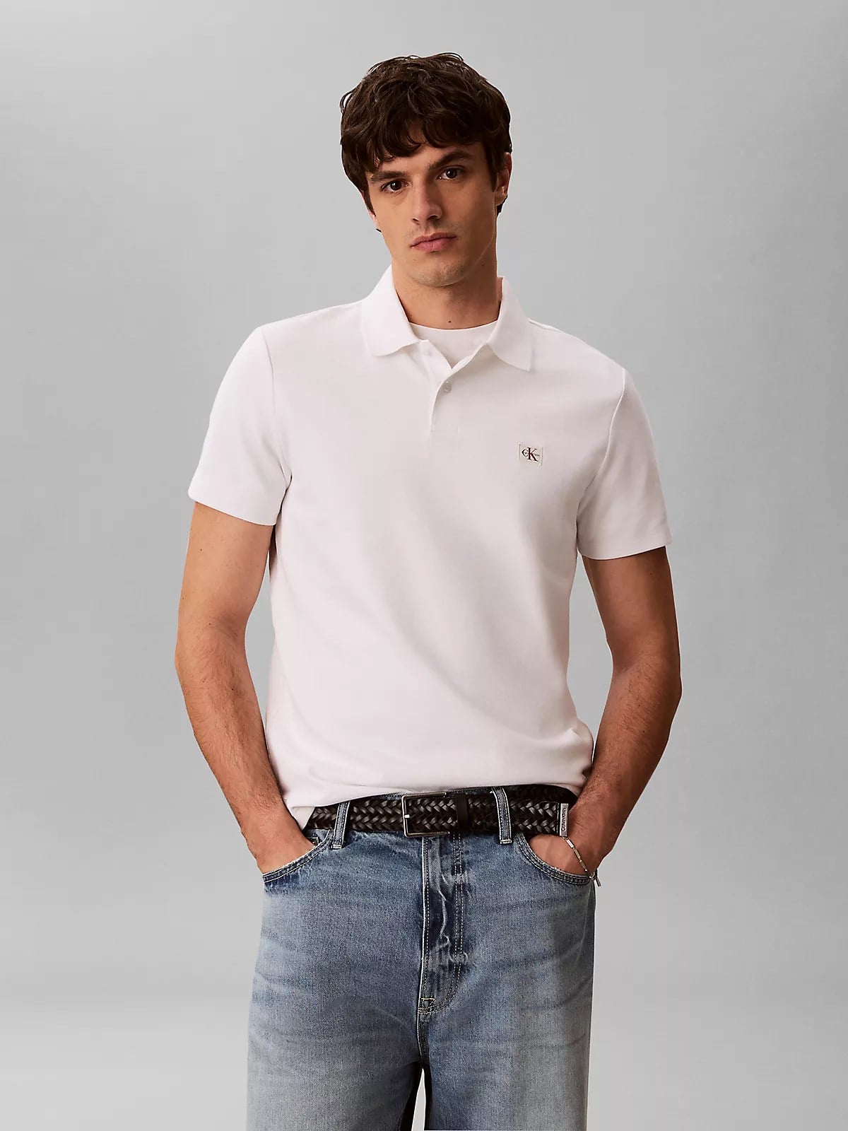 Calvin Klein Calvin Klein Erkek Normal Kesim Pamuk İçerikli Esnek Örme Kumaşlı Kısa Kollu Beyaz T-Shirt LV04RG217G-YAF