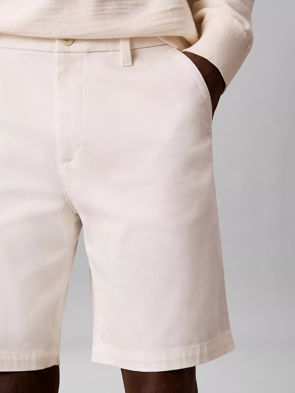 Calvin Klein Calvin Klein Erkek Normal Kesim Pamuklu Chino Beyaz Şort LV04LB600G-YAS