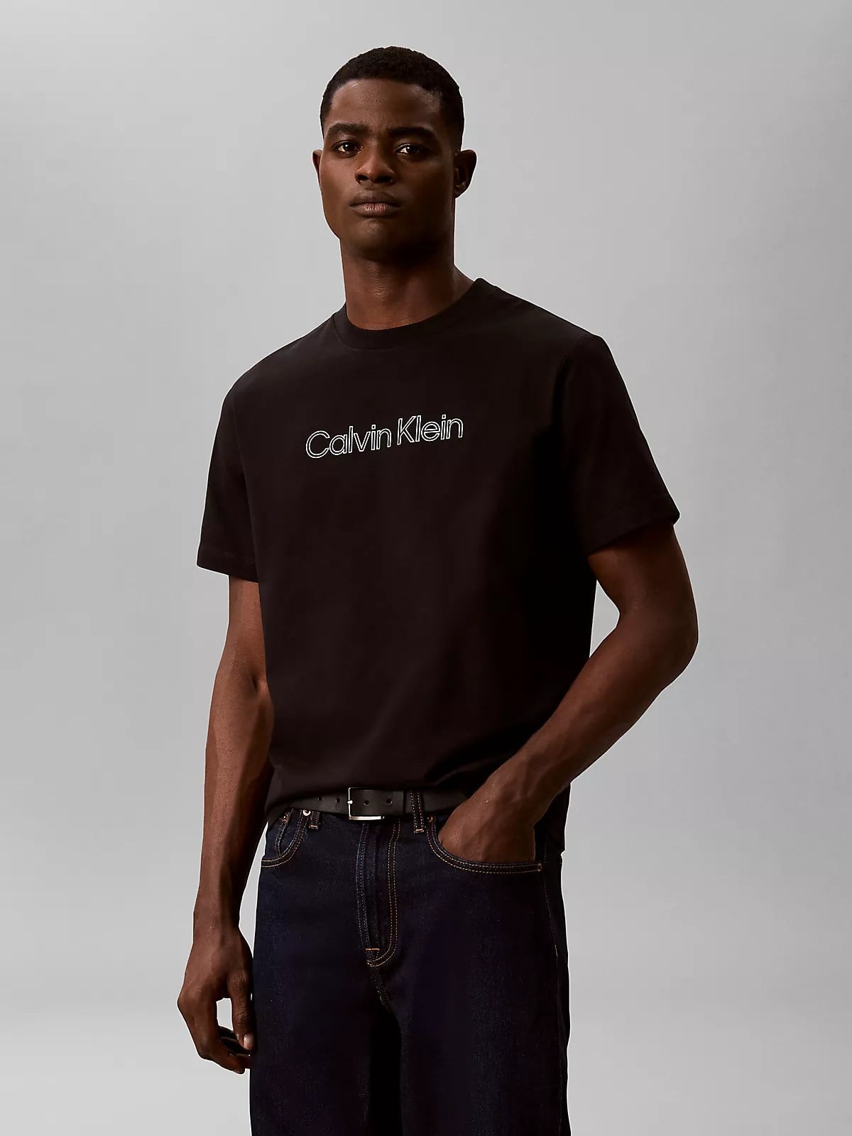 Calvin Klein Calvin Klein Erkek Normal Kesim Yuvarlak Yakalı Logo Baskılı Kısa Kollu Siyah T-Shirt LV04LG812G-UB1