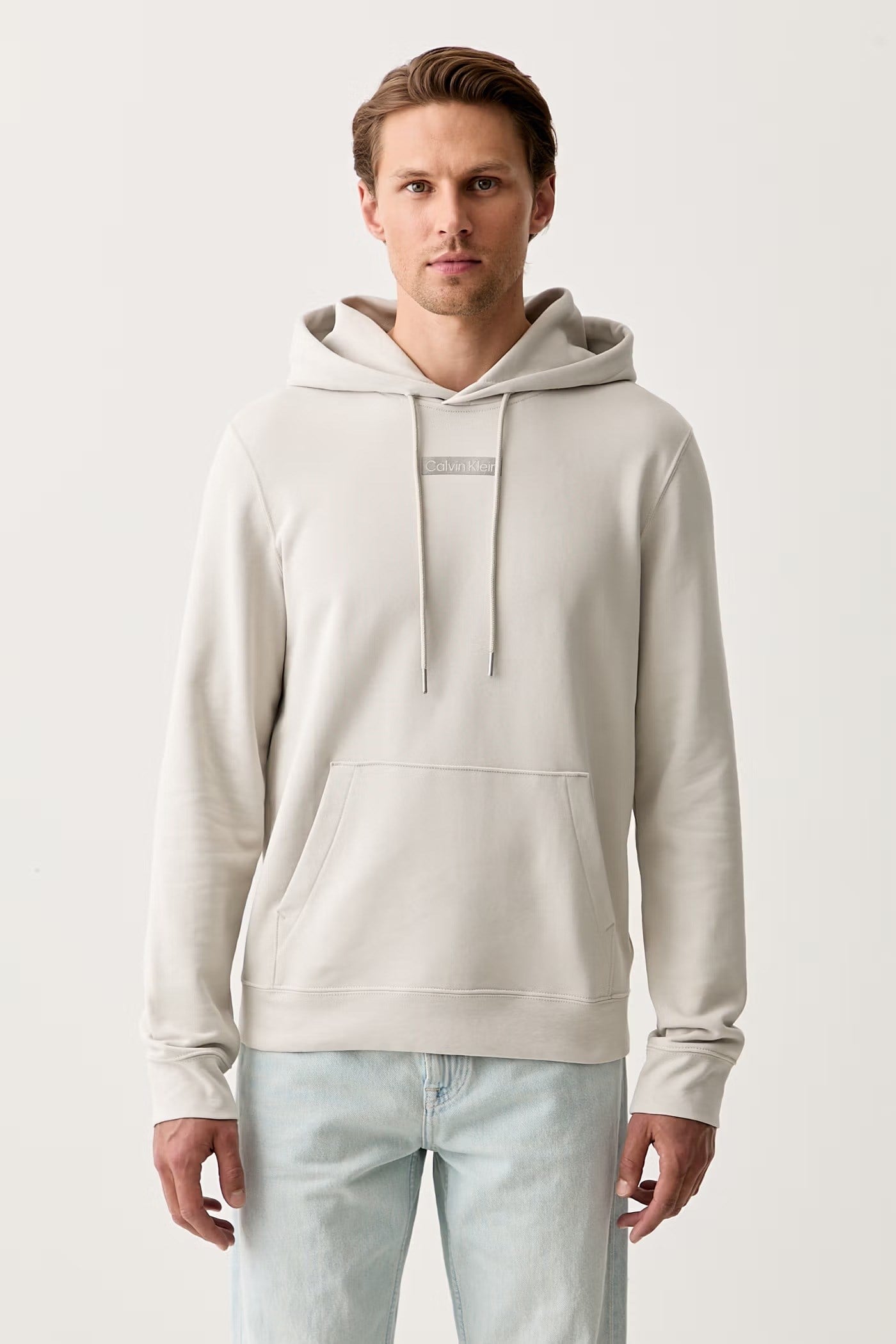 Calvin Klein Calvin Klein Erkek Normal Kesim Yüksek Pamuk İçerikli Kapüşonlu Uzun Kollu Bej Sweatshirt LV04RG276G-PDJ