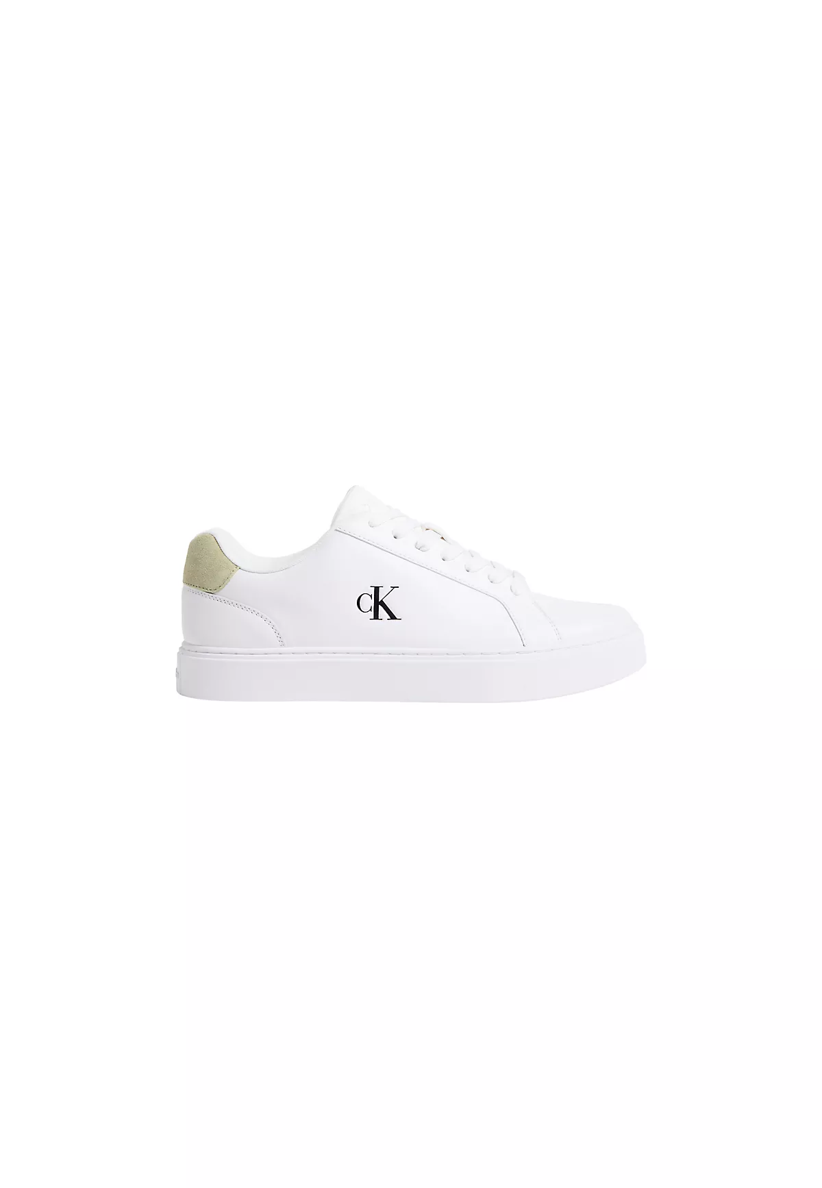 Calvin Klein Calvin Klein Erkek Rahat Taban Bağcıklı Deri Düz Taban Beyaz Sneaker YM0YM01435-01V