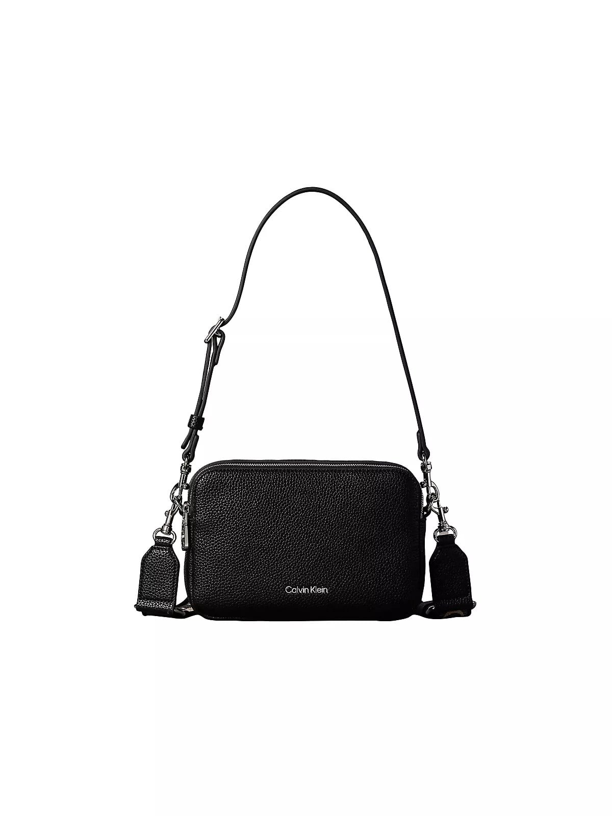 Calvin Klein Calvin Klein Kadın Askı Ayarlanabilir Calvin Klein Yazılı Fermuar Kapama Deri Siyah Çanta LV04F3656G-UB1