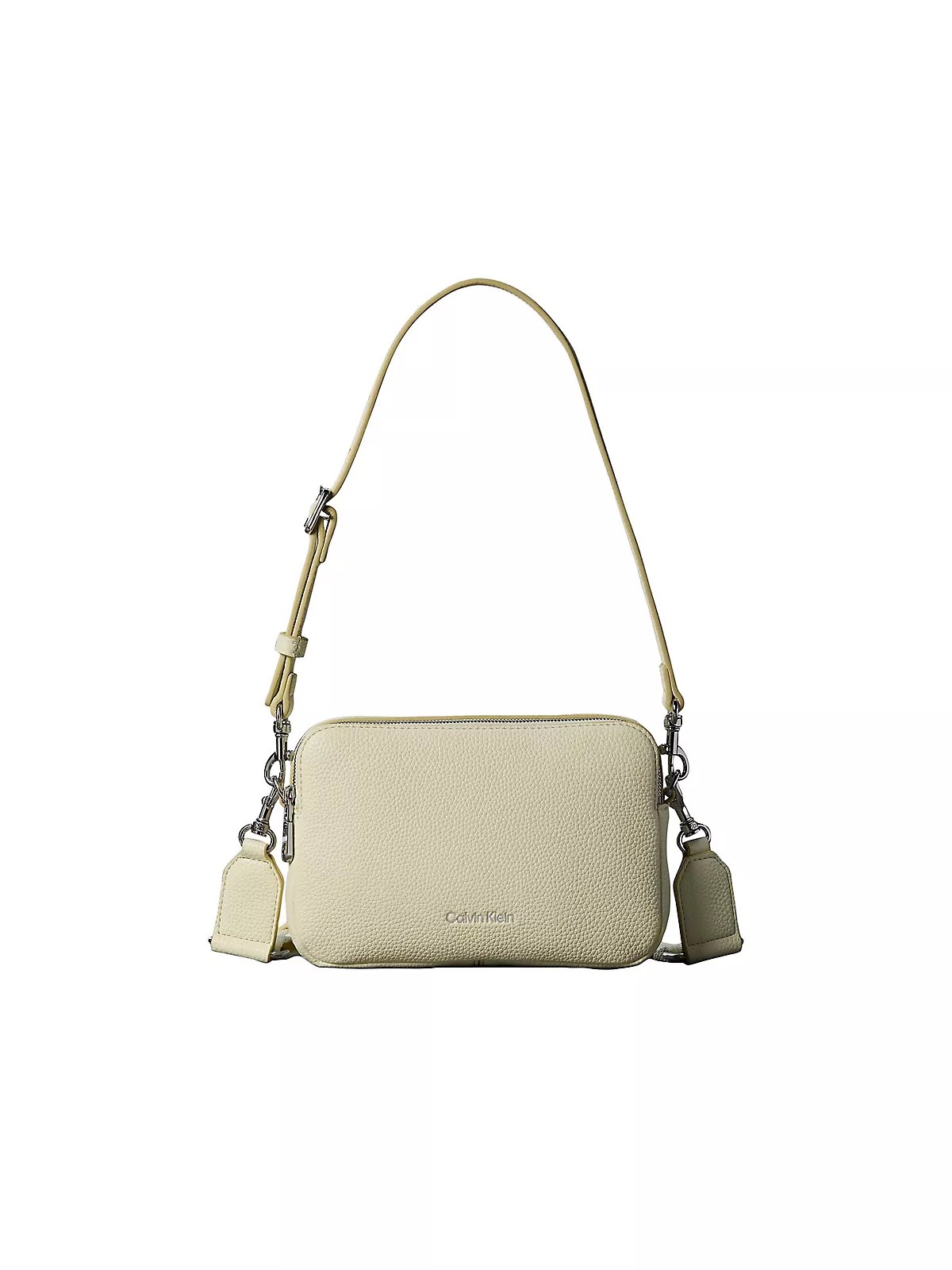 Calvin Klein Calvin Klein Kadın Askı Ayarlanabilir Calvin Klein Yazılı Fermuar Kapama Deri Açık Yeşil Çanta LV04F3656G-486