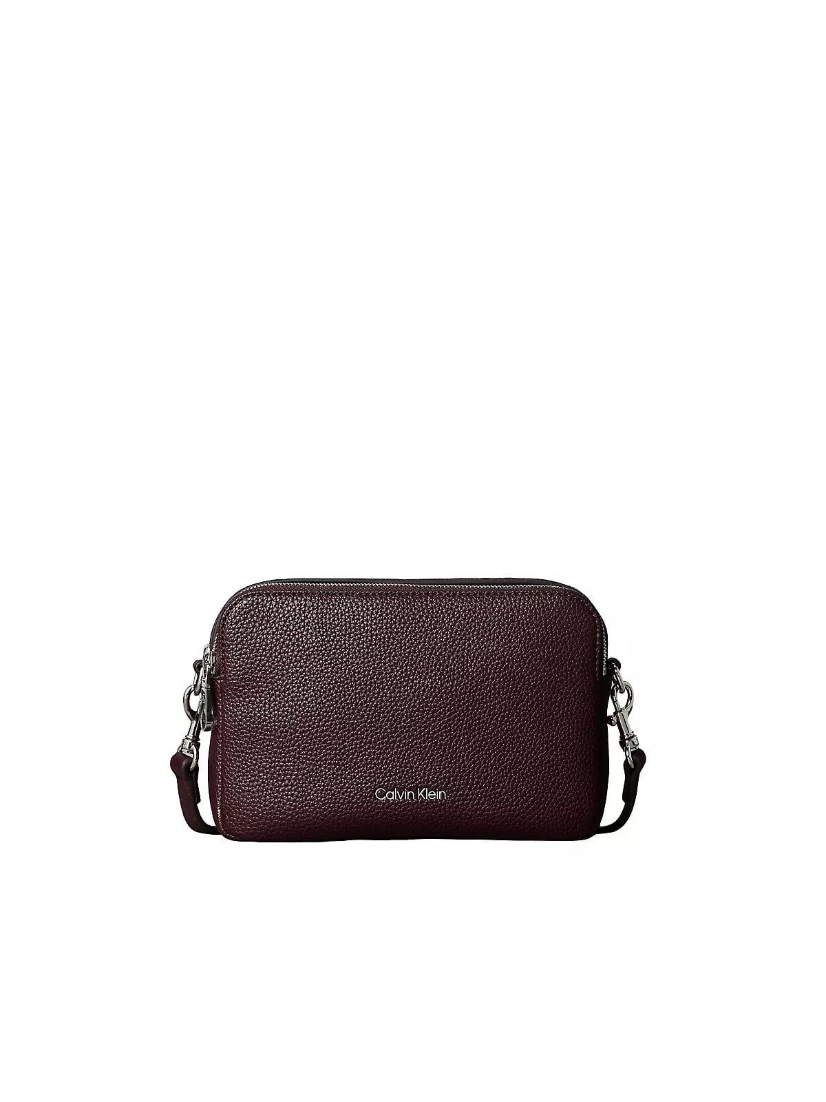 Calvin Klein Calvin Klein Kadın Askı Ayarlanabilir Calvin Klein Yazılı Fermuar Kapama Deri Bordo Çanta LV04F3656G-BAP