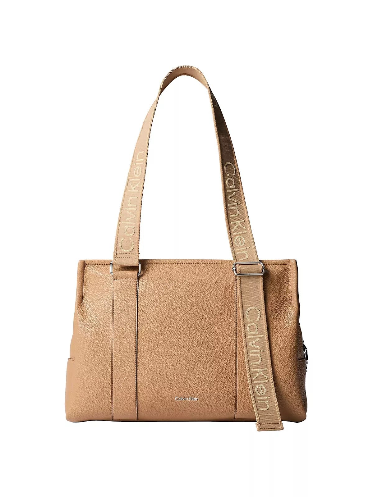 Calvin Klein Calvin Klein Kadın Ayarlanabilir Calvin Klein Yazılı Deri Fermuar Kapama Kahverengi Çanta LV04F3644G-RAJ