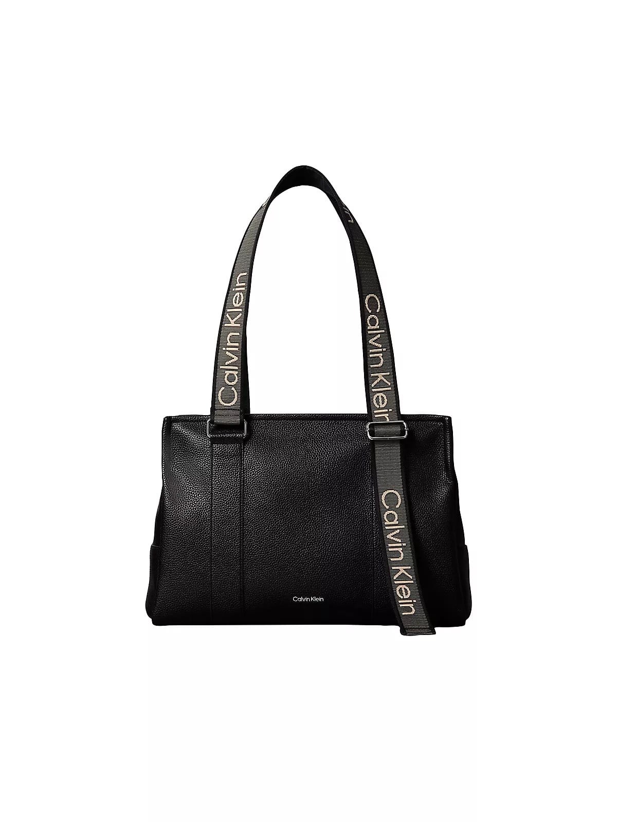 Calvin Klein Calvin Klein Kadın Ayarlanabilir Calvin Klein Yazılı Deri Fermuar Kapama Siyah Çanta LV04F3644G-UB1