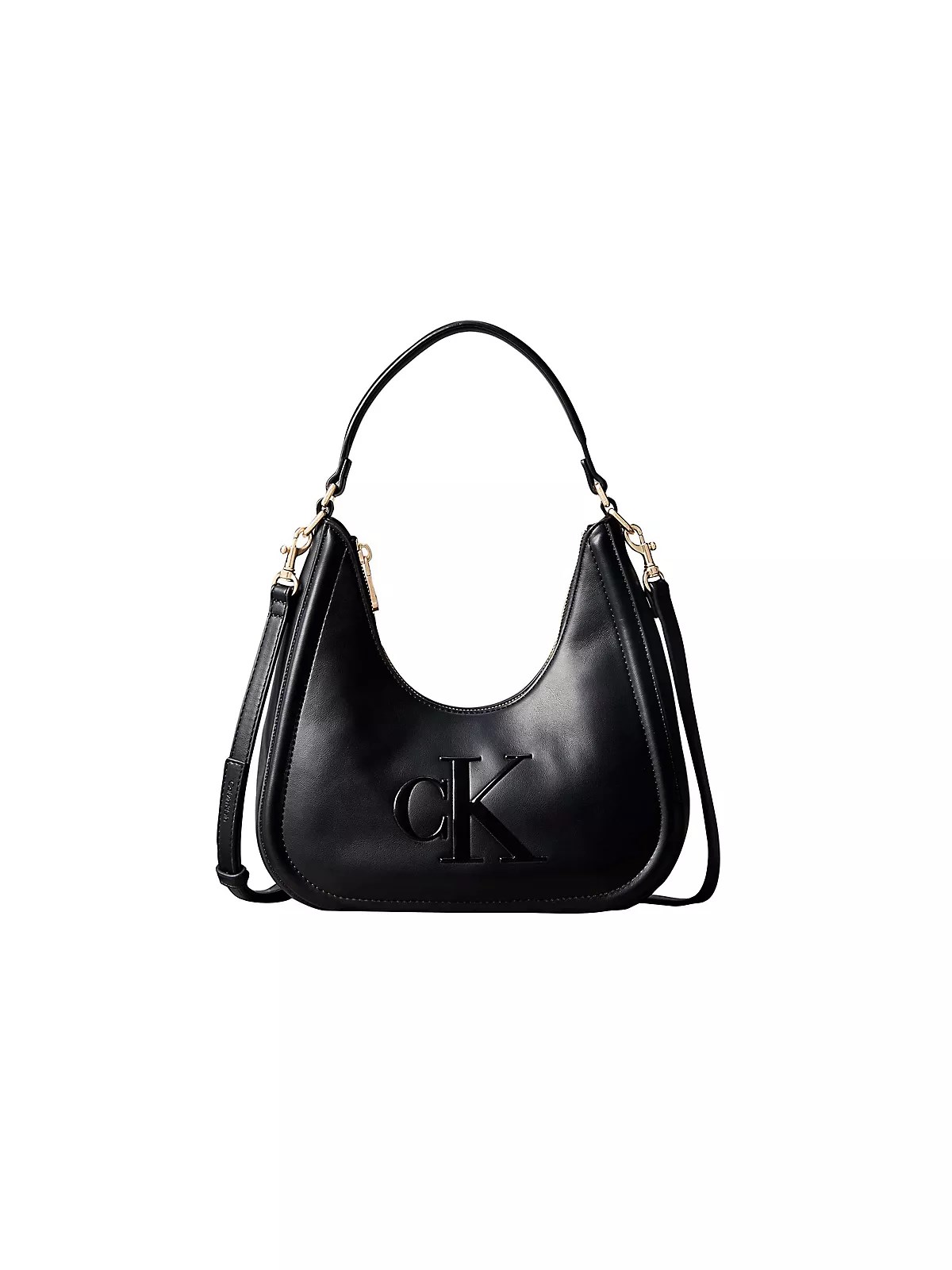 Calvin Klein Calvin Klein Kadın Deri Kısa Kulp Fermuar Kapama CK Logo Desenli Siyah Çanta LV04F3561G-UB1