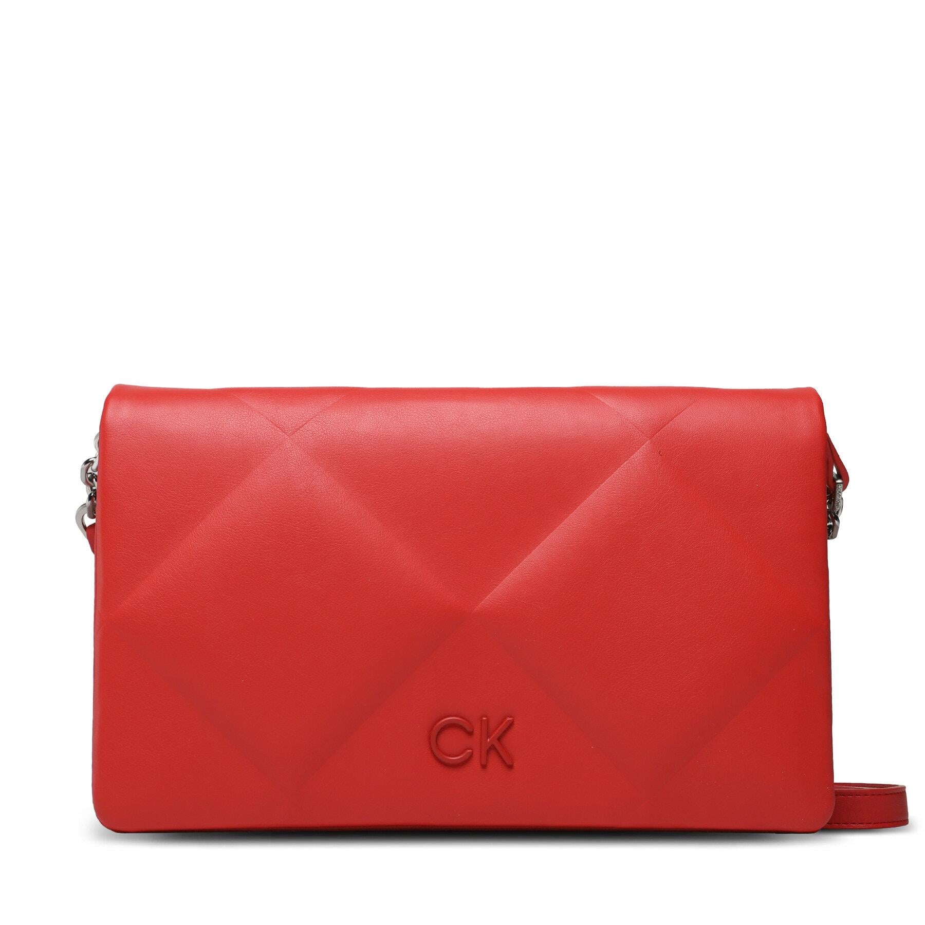 Calvin Klein Calvin Kleın Kadın Deri Marka Logolu Askılıklı Fermuarlı Kırmızı Omuz Çantası K60K611021-XAD
