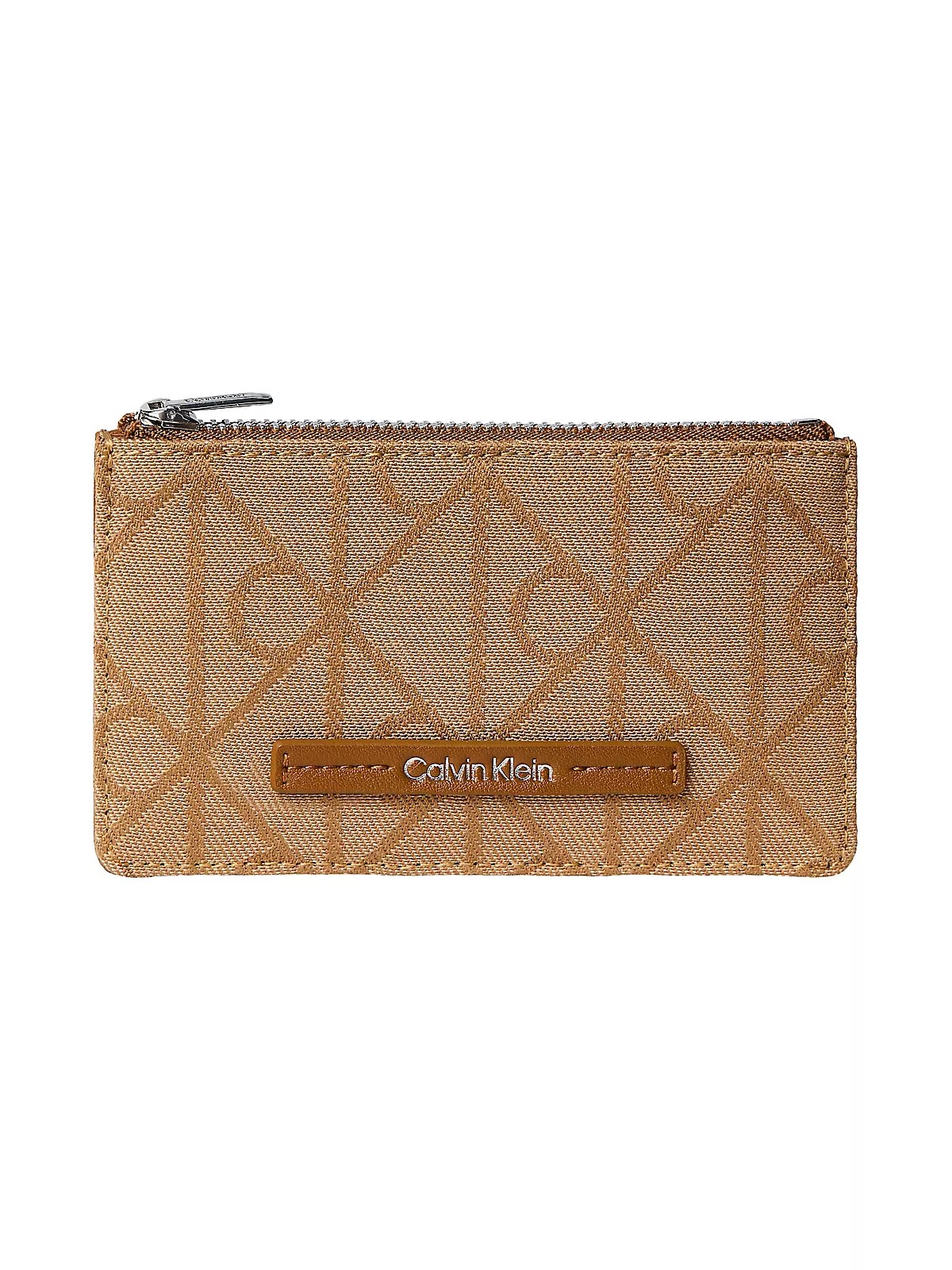 Calvin Klein Calvin Klein Kadın Fermuarlı Monogram CK Logo Desenli Kart Bölmeli Kahverengi Kartlık LV04F1162G-8DZ