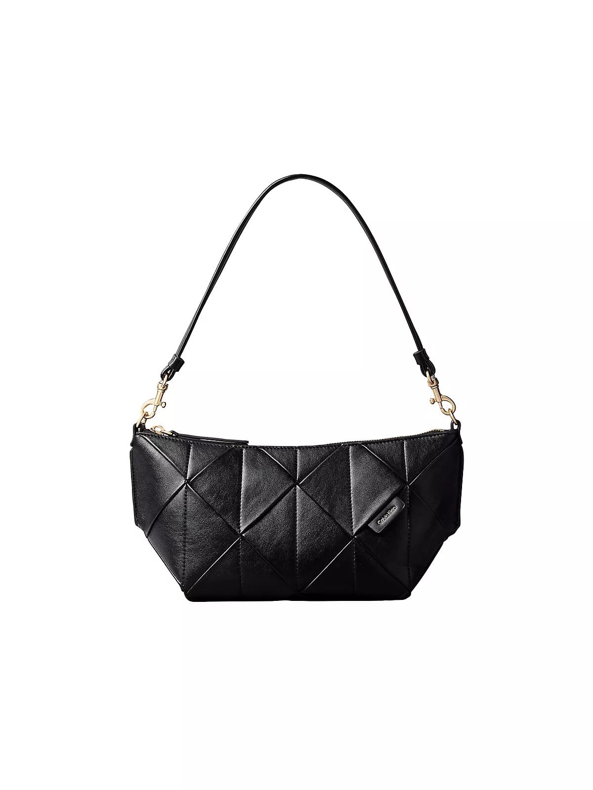 Calvin Klein Calvin Klein Kadın Fermuar Kapama Deri CK Desen İç Bölme Siyah Omuz Çantası LV04F3546G-UB1