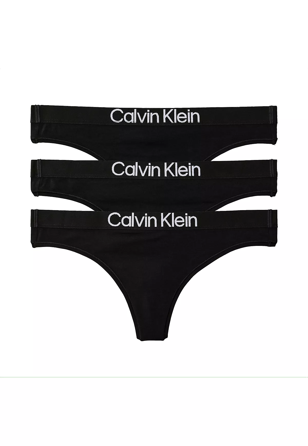 Calvin Klein Calvin Klein Kadın Logo Detaylı Elastik Bel Bantlı Pamuklu Üçlü Paket Siyah Bikini Altı LV00QD5397-UB1