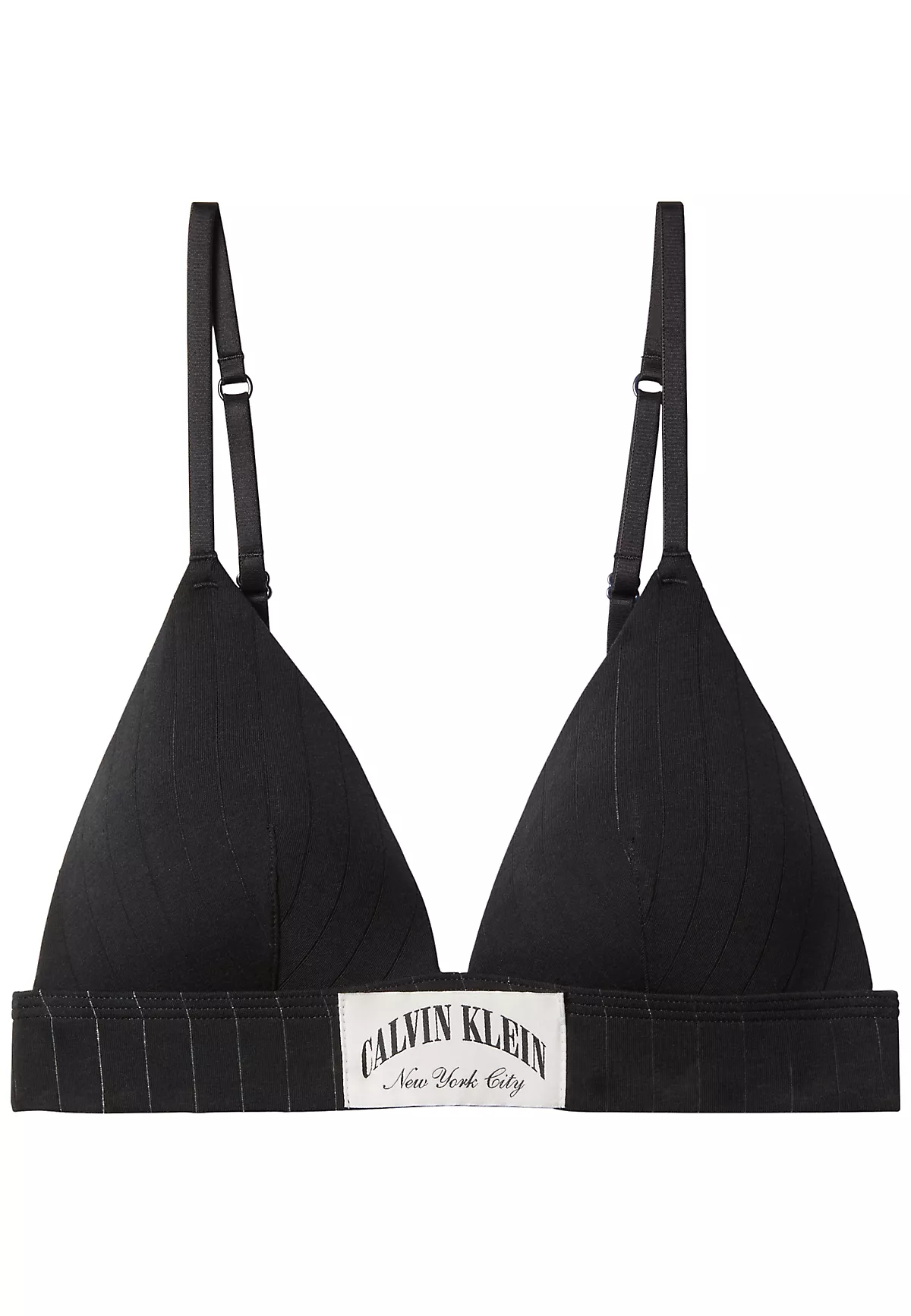 Calvin Klein Calvin Klein Kadın Logo Etiketli Pamuklu Şerit Çizgili Siyah Sütyen LV00QF8886-UB1