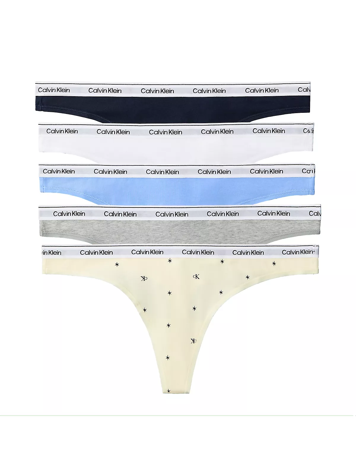Calvin Klein Calvin Klein Kadın Logo İmzalı Elastik Bel Bantlı Pamuklu Beşli Paket Gri Külot LV00QD5221-3KW