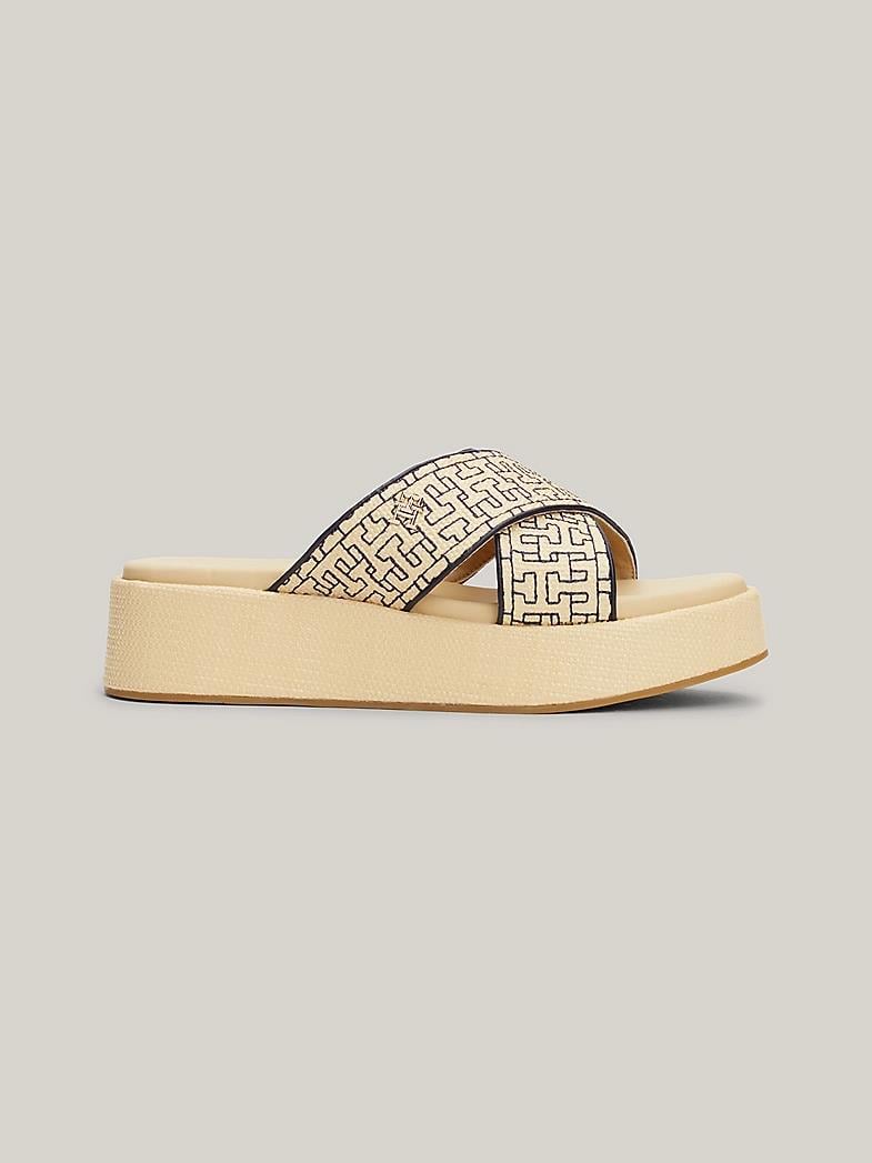 Calvin Klein Calvin Kleın Kadın Logolu Rahat Günlük Bej Sandalet FW0FW07895-0F4