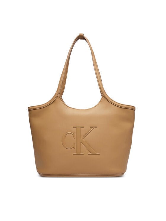 Calvin Klein Calvin Klein Kadın Marka Logolu Düz Deri Kısa Askılı Kahverengi1 Çanta LV04F3562G-RAJ