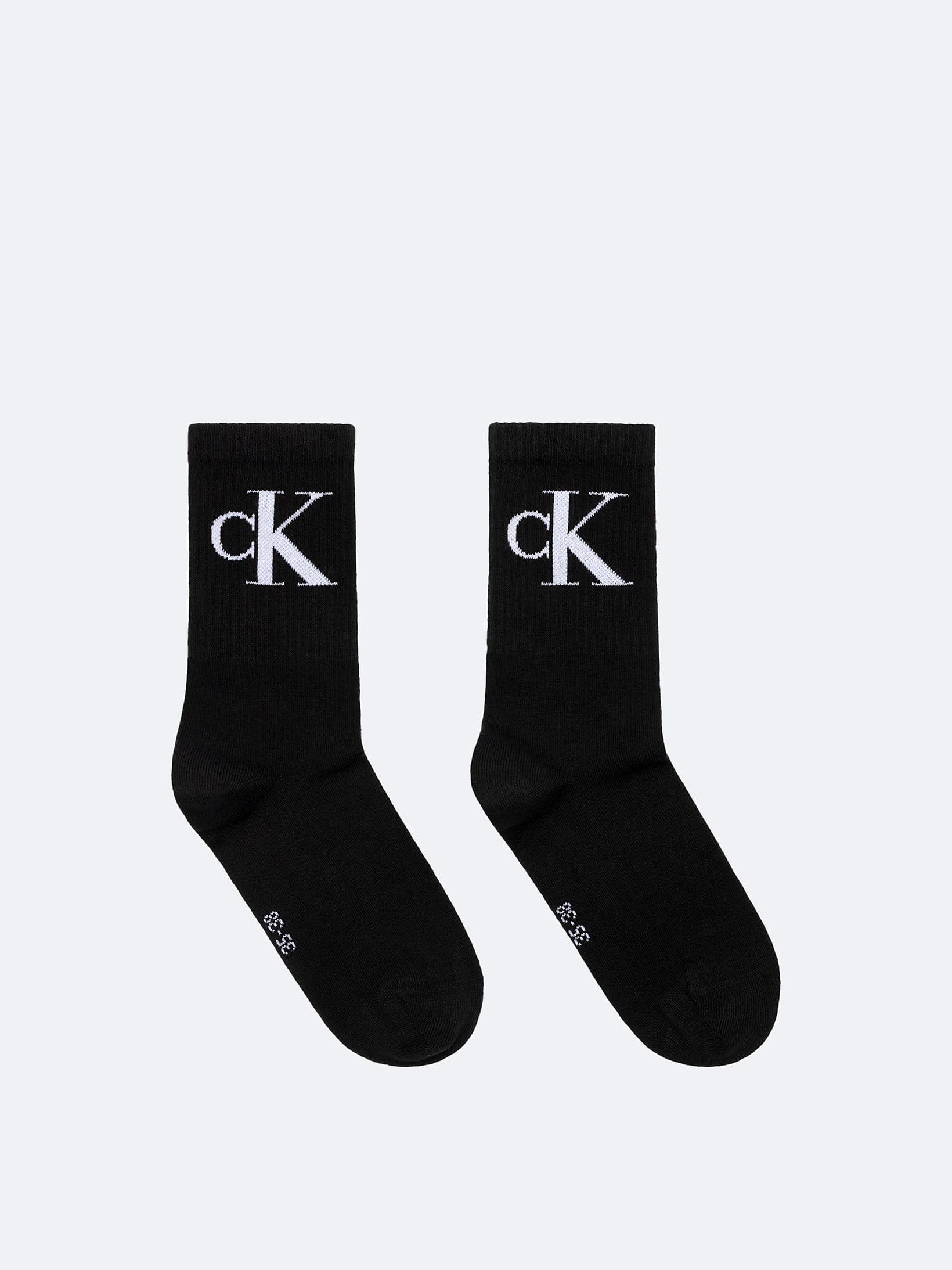 Calvin Klein Calvin Klein Kadın Pamuklu CK Logo Detaylı Uzun İkili Paket Siyah Çorap C701228811-001