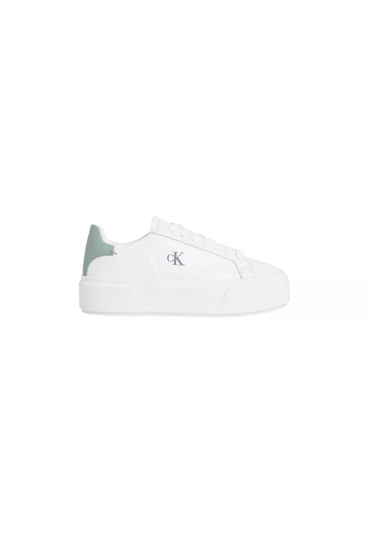 Calvin Klein Calvin Klein Kadın Platform Taban CK Logolu Deri Beyaz Sneaker YW0YW01928-05X
