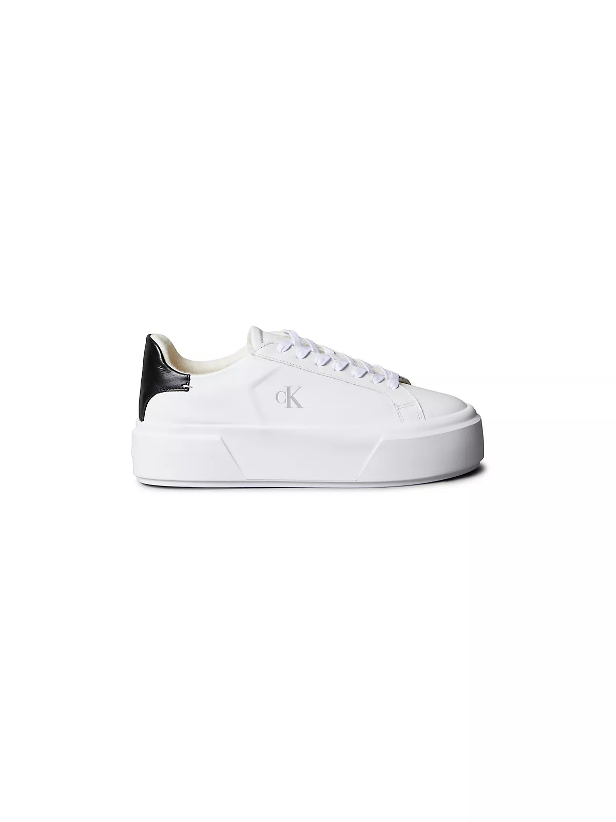 Calvin Klein Calvin Klein Kadın Platform Taban CK Logolu Deri Beyaz1 Sneaker YW0YW01928-01W