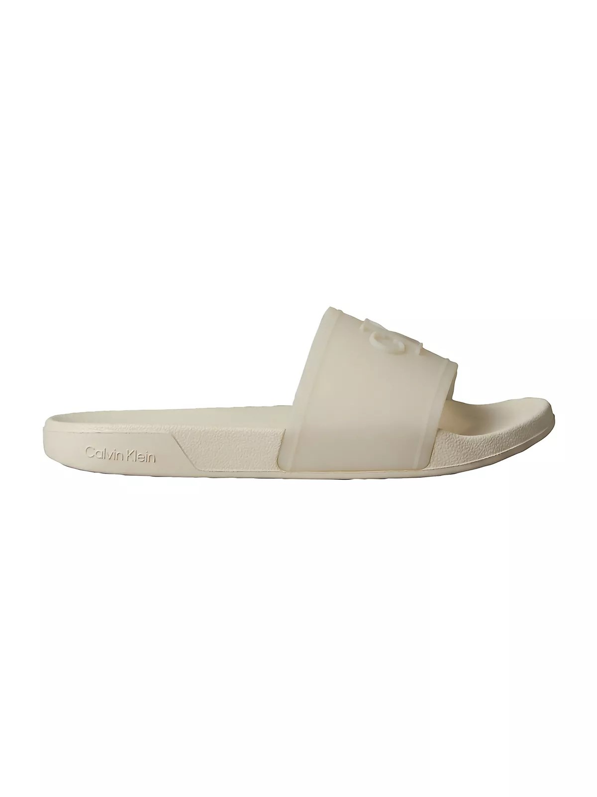 Calvin Klein Calvin Klein Kadın Rahat Taban Logo Dokulu Ekru Terlik HW0HW02959-PDV