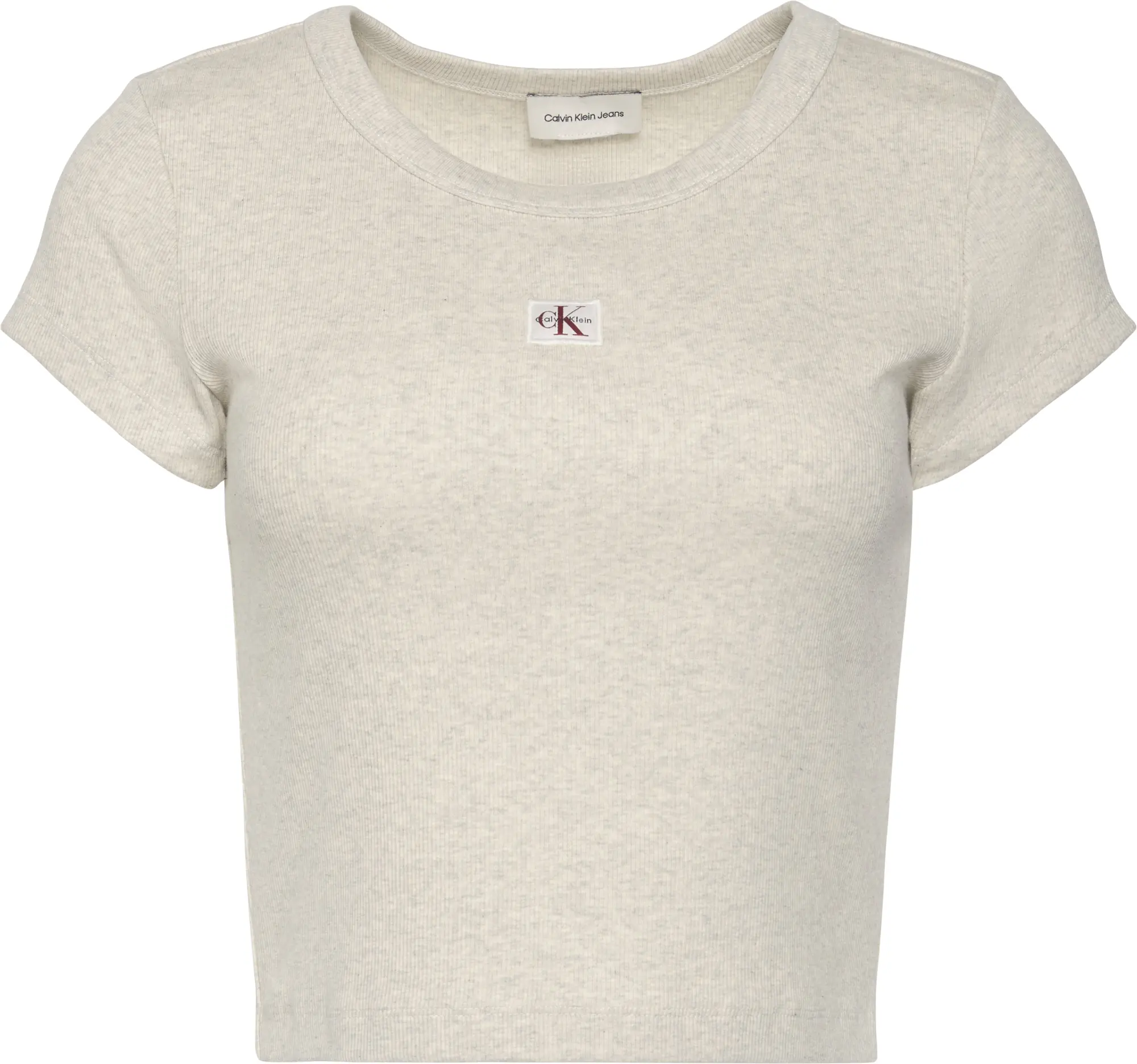 Calvin Klein Calvin Klein Kadın Slim Fit Yuvarlak Yaka Pamuklu Kısa Kollu Gri T-Shirt LV047C200G-P4P