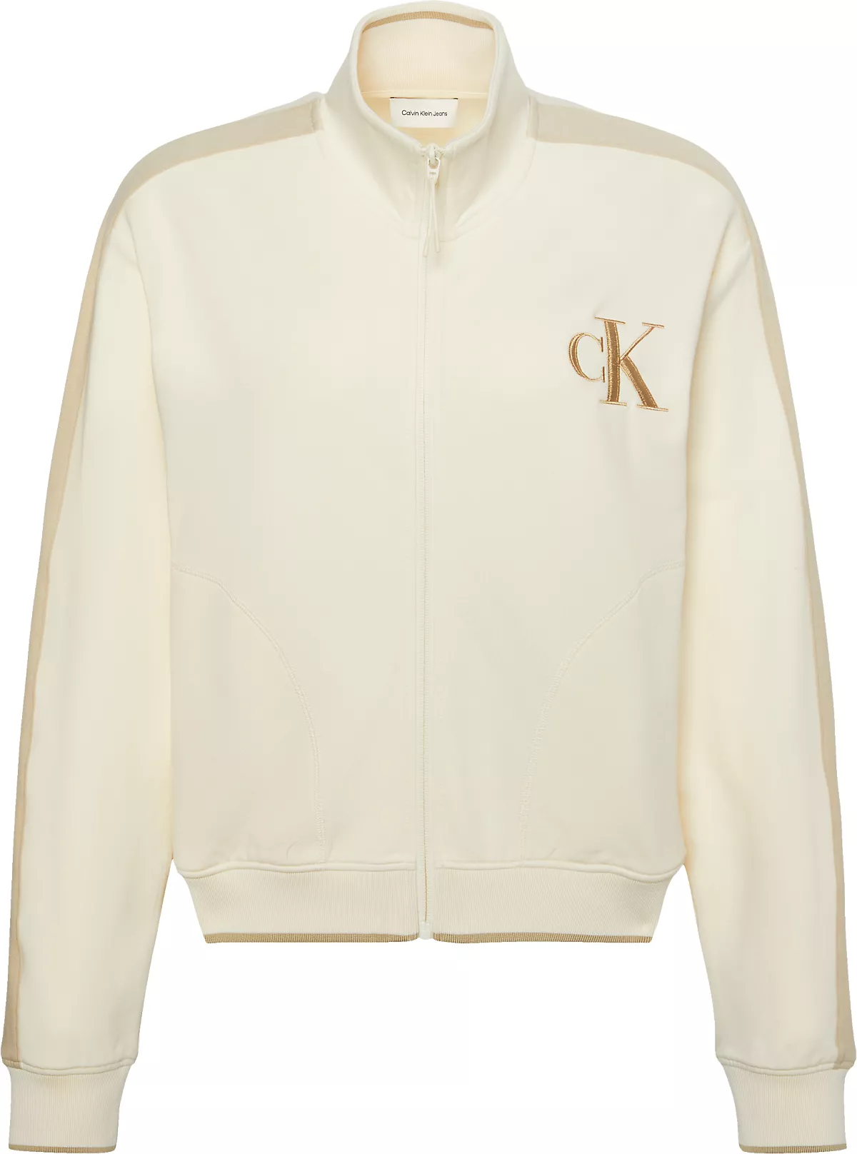 Calvin Klein Calvin Klein Kadın Uzun Kol Dik Yaka Fermuar Kapama Cep Detay Krem Ceket LV047E226G-YAC