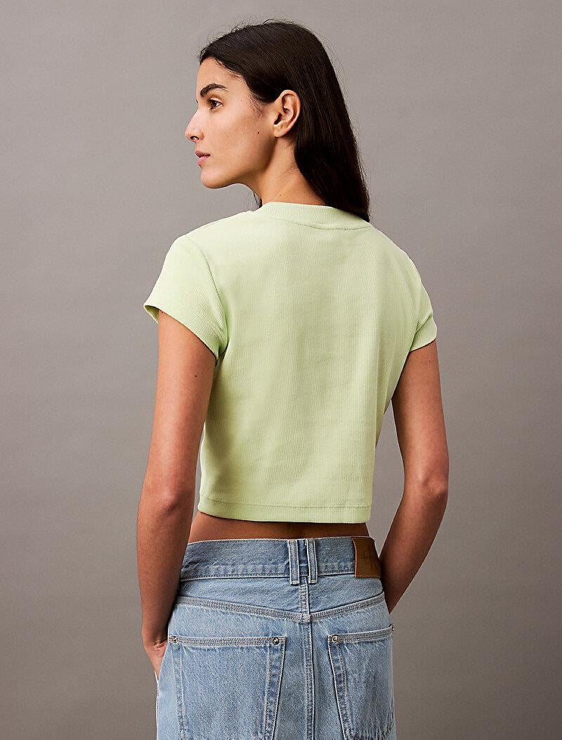 Calvin Klein Calvin Klein Kadın Yuvarlak Yaka Kısa Kollu Kısa Yeşil T-Shirt LV047AB802-64O