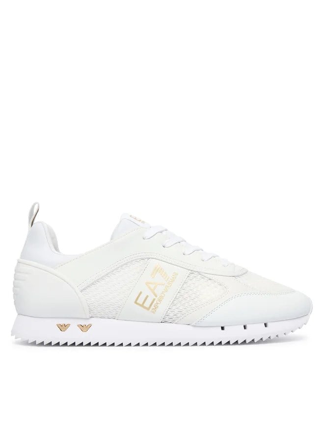 EA7 Ea7 Erkek Nefes Alabilen File Detaylı Rahat Taban Kartal Logo Motifli Beyaz Sneaker 7X000334 AF18610-M0197