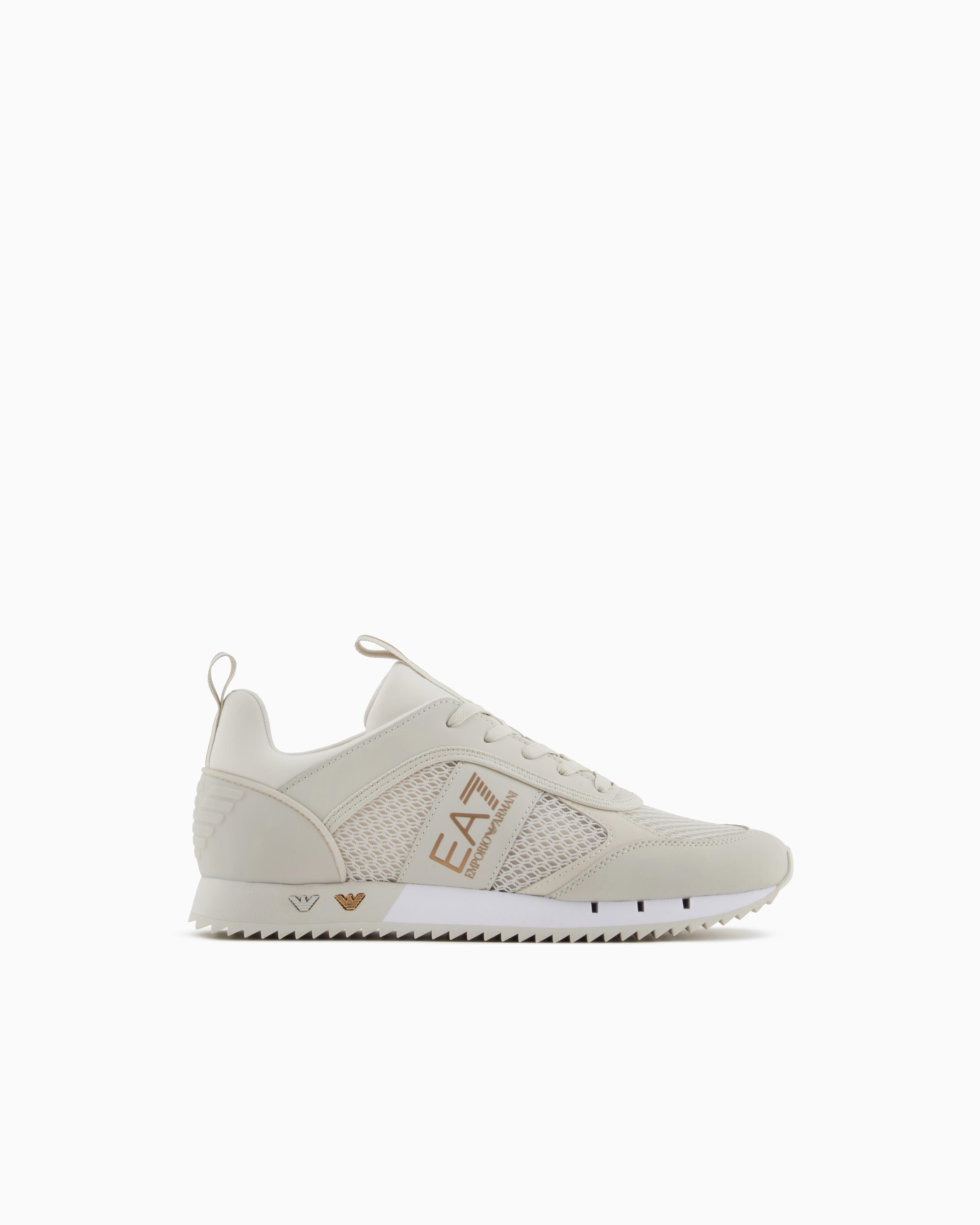 Ea7 Ea7 Unısex Fileli Şerit Logolu Bağıcıklı Gümüş Sneaker X8X027 XK050-U453