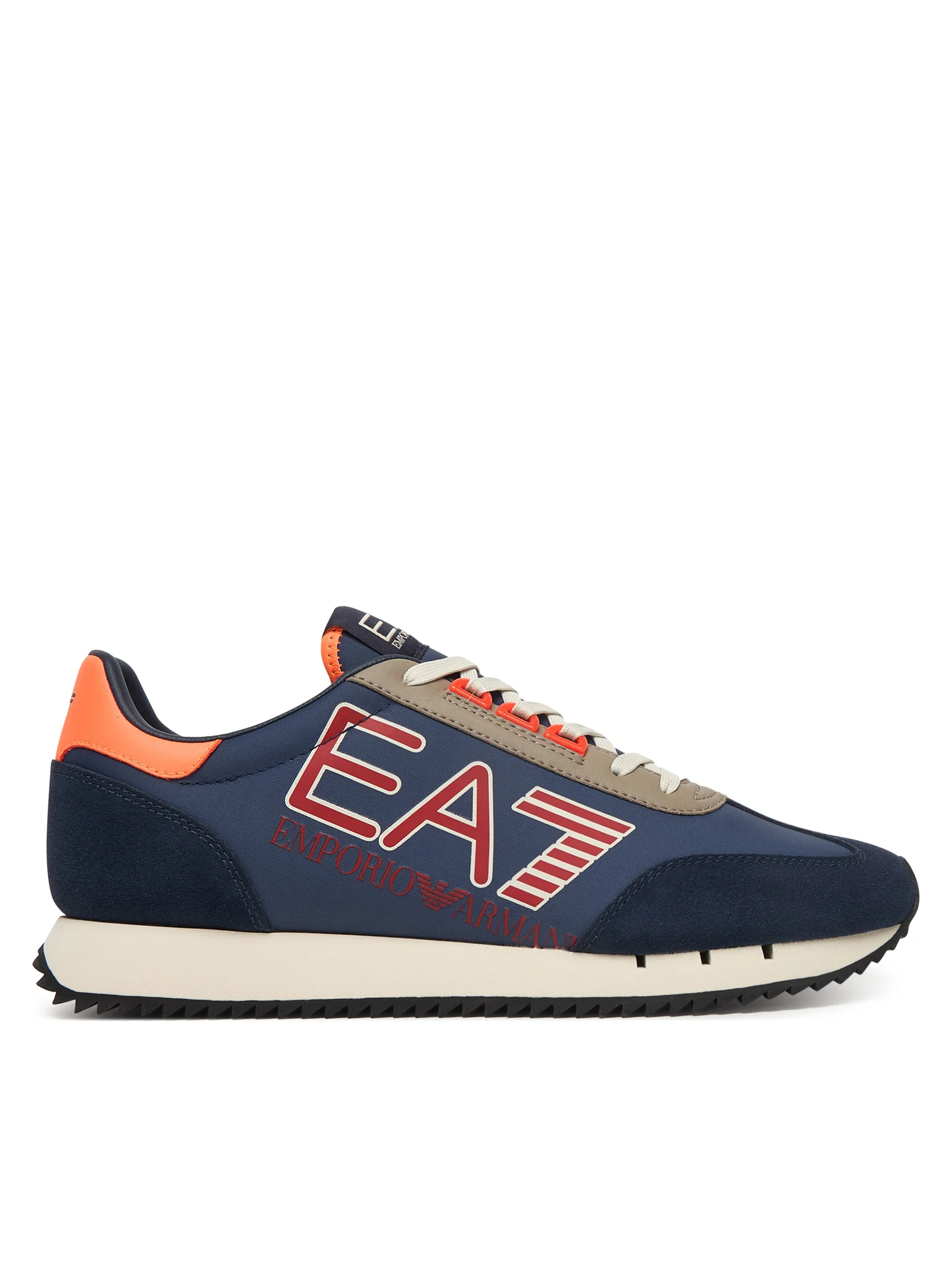 EA7 Ea7 Unısex Kalın Rahat Taban Logo Desenli Süet Detaylı Mavi Sneaker 7X000541 AF18609-MZ579