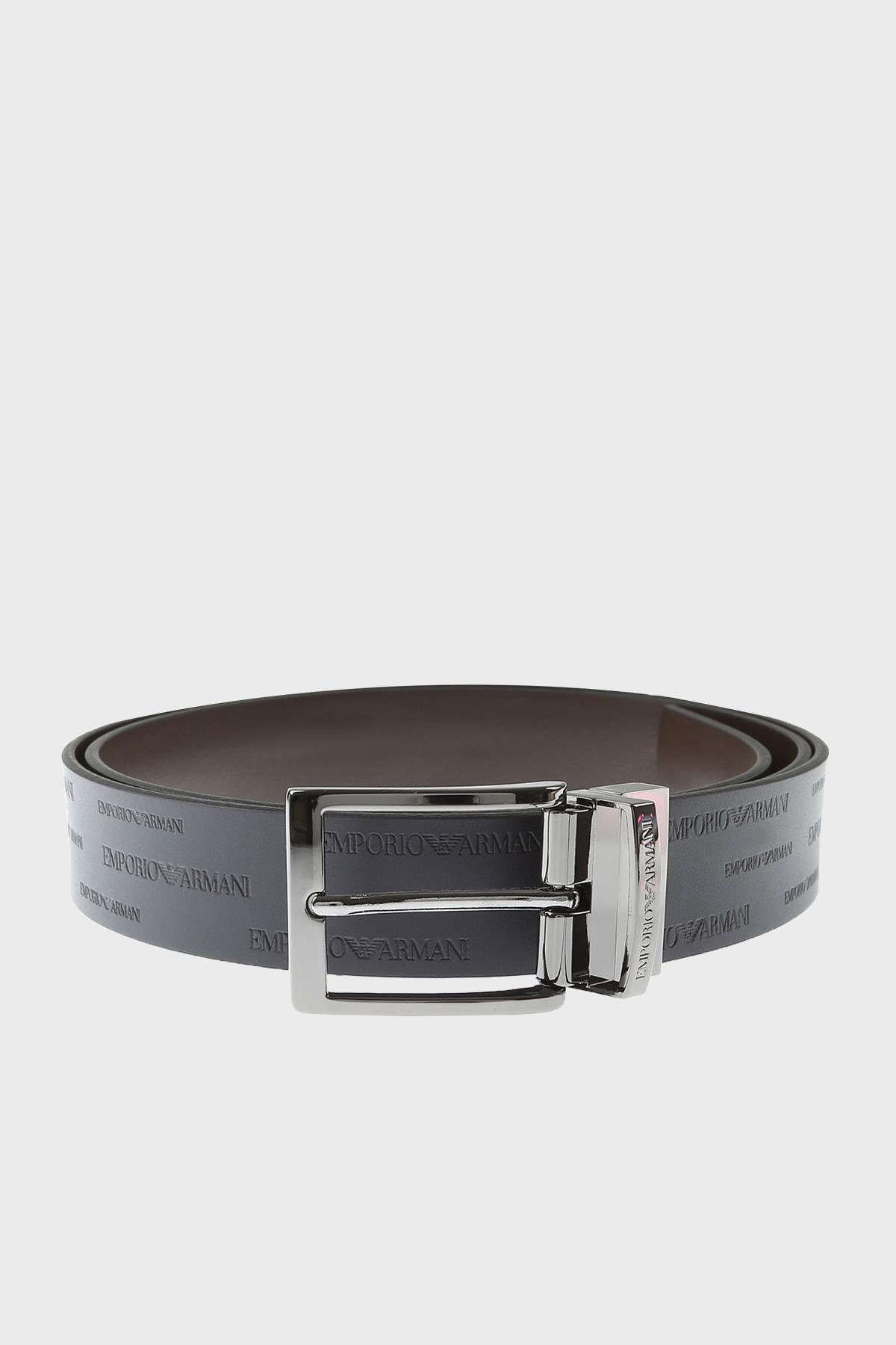 Emporio Armani Emporıo Armani Erkek %100 Deri Marka Logolu Siyah Kemer Y4S426 YTU5J-88044